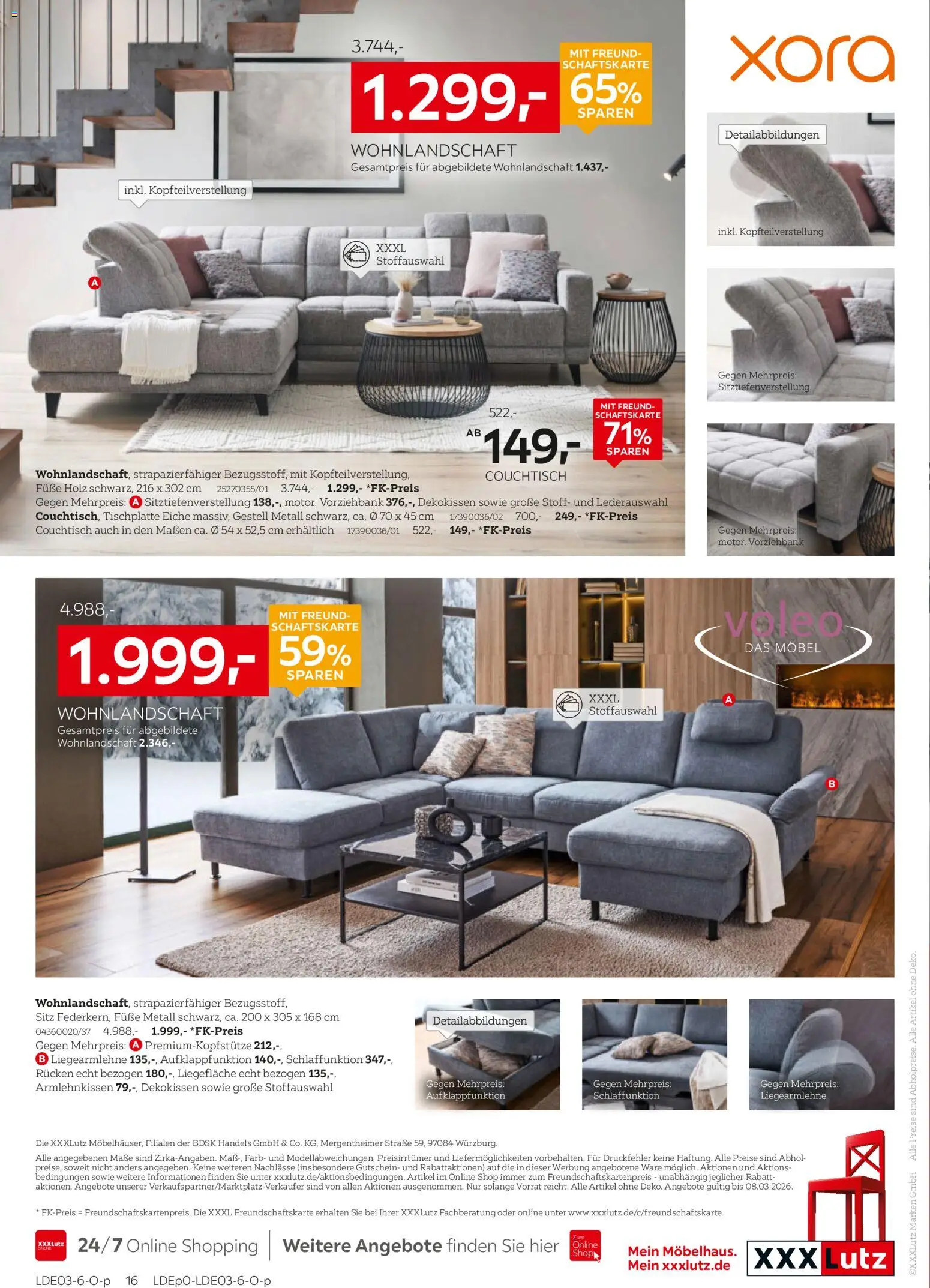 XXXL Lutz Polster Spezial – gültig ab 22.02.2026 | Seite: 16 | Produkte: Wohnlandschaft, Couchtisch