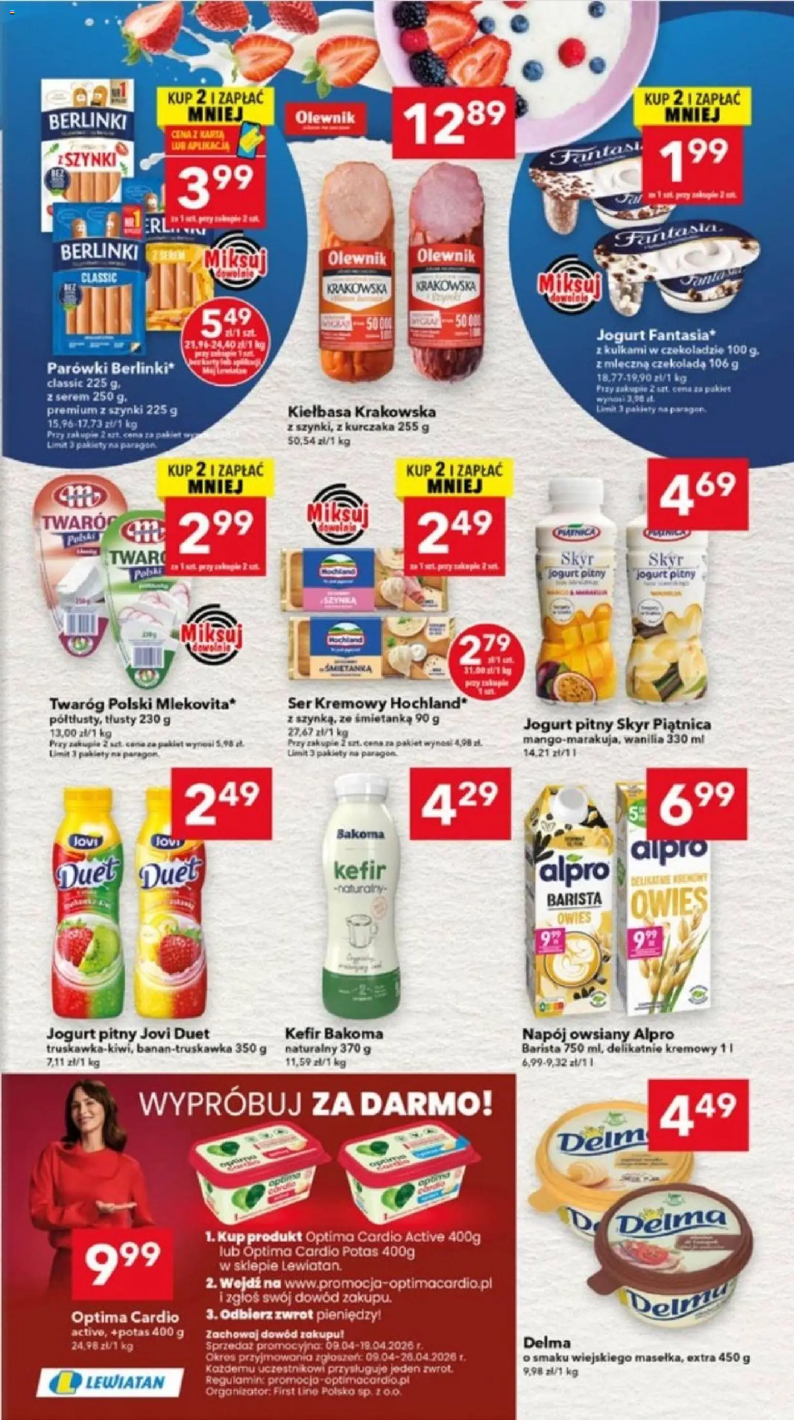 Lewiatan gazetka - Ostrów Wielkopolski od 09.04.2026 | Strona: 3 | Produkty: Alpro, Jogurt pitny, Skyr piątnica, Czekolada