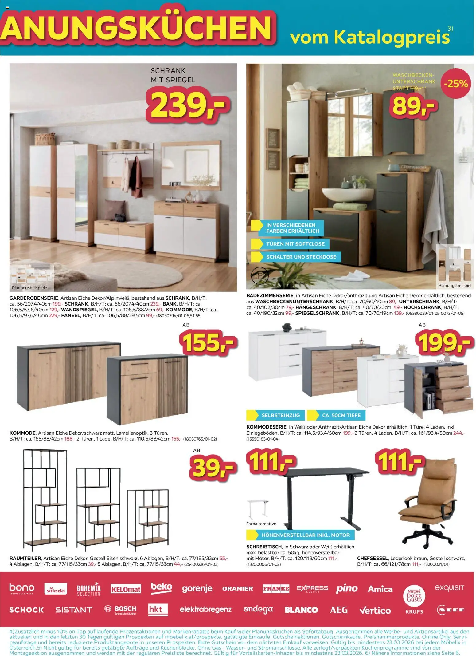 Möbelix Angebote gültig ab 17.03.2026 | Seite: 5 | Produkte: Wasser, Steckdose, Schrank, Waschbecken
