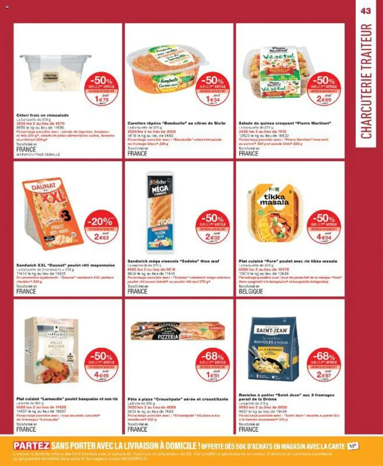  | Page: 43 | Produits: Carottes, Clé, Sandwich, Pâte à pizza