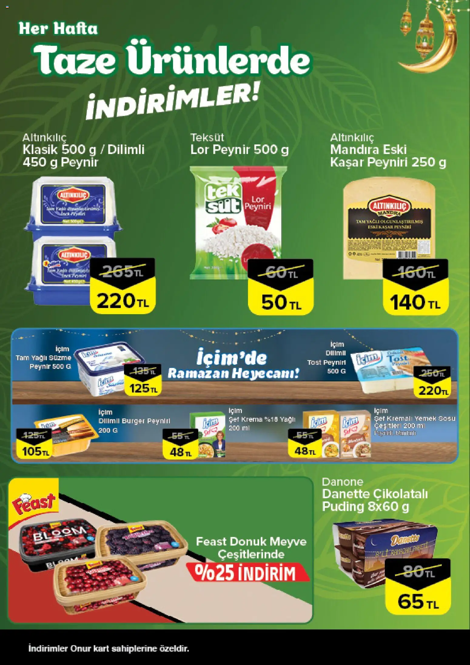 Onur Market Taze Ürünlerde İndirimler - Trakya - 19.02.2026 tarihinden itibaren geçerlidir | Sayfa: 6 | Ürünler: Peynir, Meyve