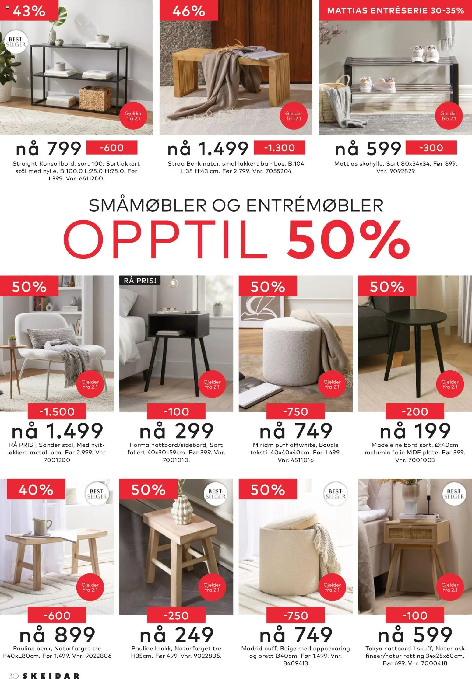 {H1} | Side: 30 | Produkter: Gown, Puff, Benk, Bord