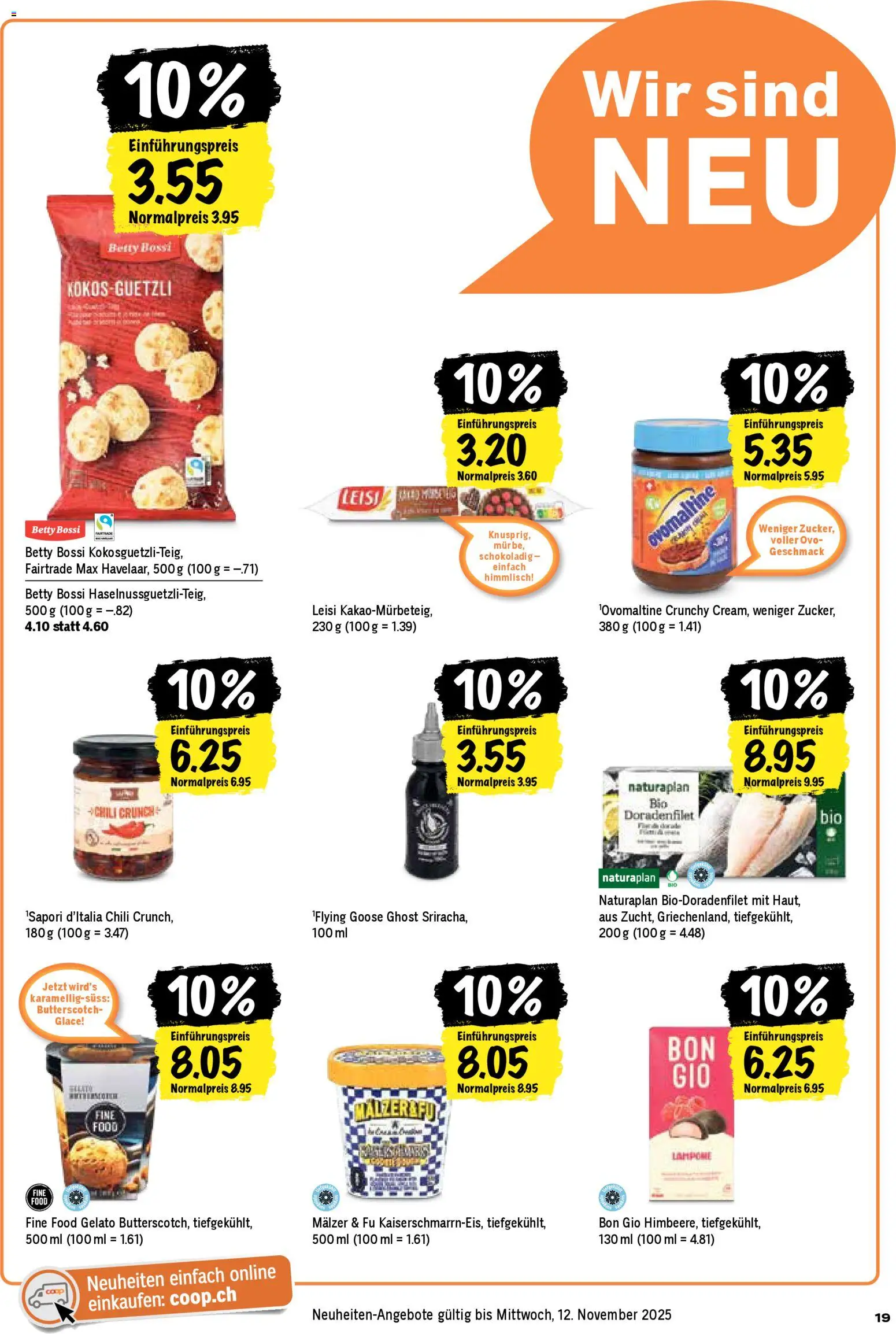 Coop Aktionen – gültig ab 30.10.2025 | Seite: 19 | Produkte: Glace, Chili, Zucker