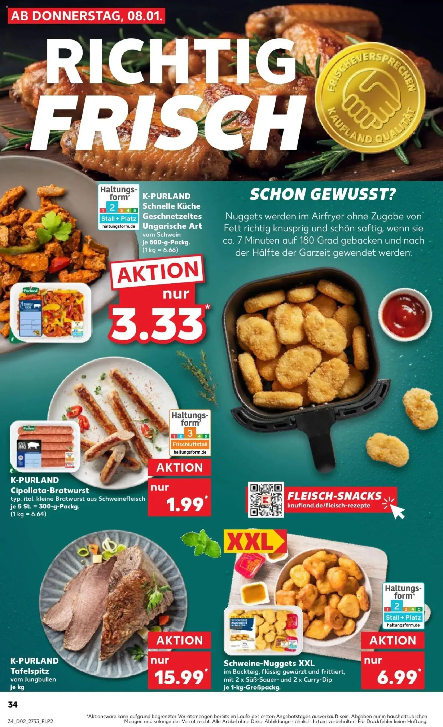 Kaufland prospekt Eilenburg	 – gültig ab 11.01.2026 | Seite: 34 | Produkte: Tafelspitz, Bratwurst, Küche, Schweinefleisch