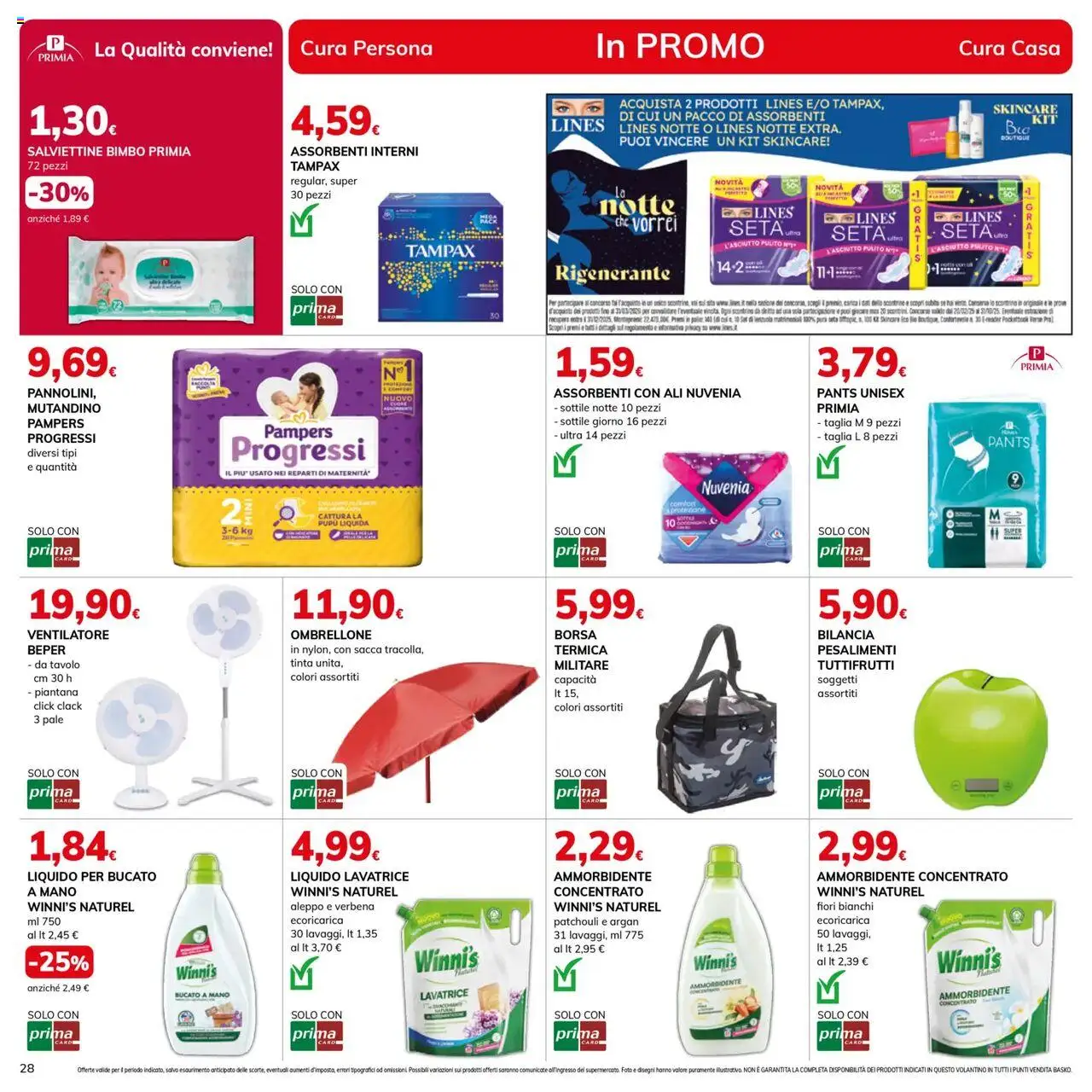 Volantino Basko del 03.06.2025 | Pagina: 28 | Prodotti: Ammorbidente, Pampers, Fan, Tavolo