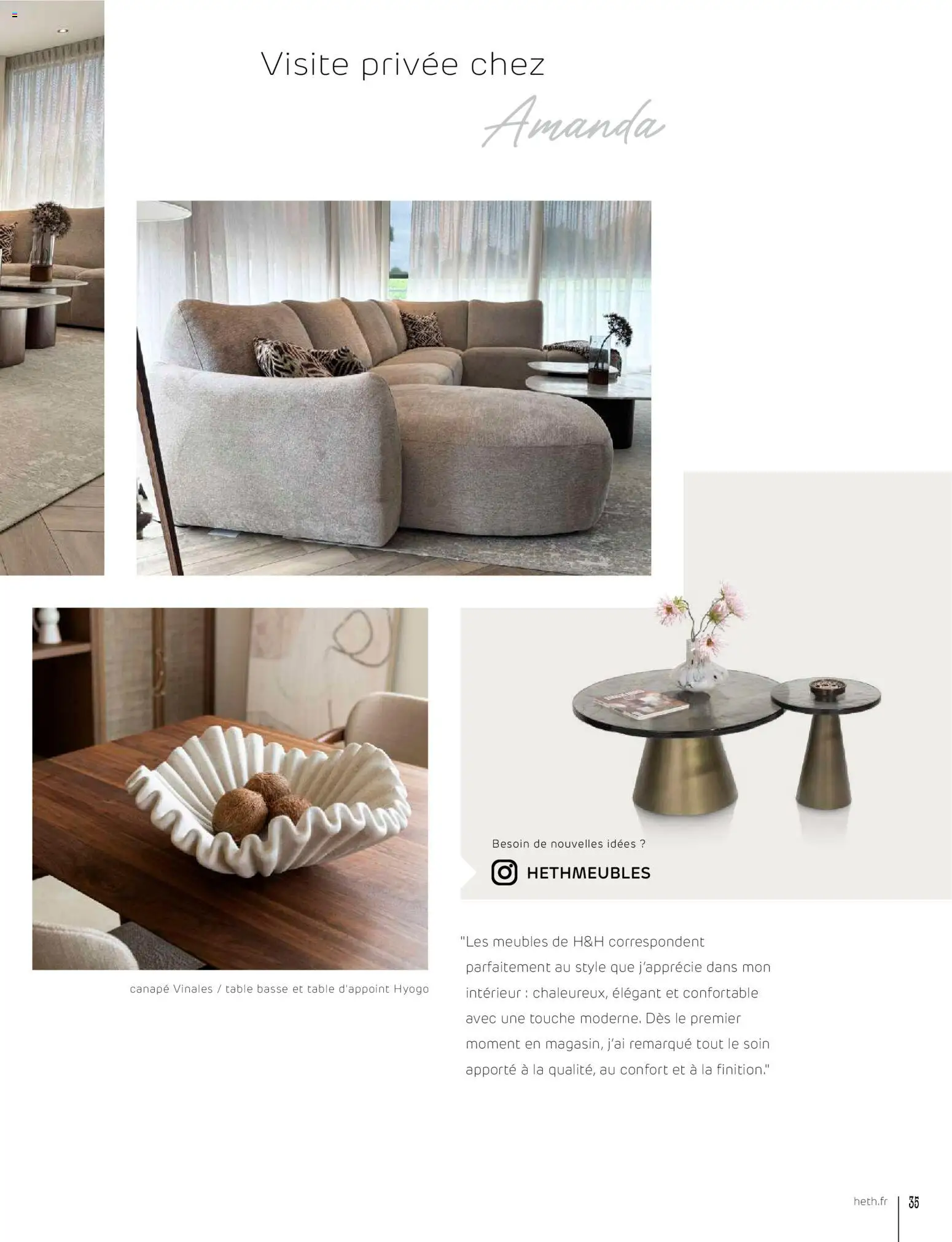 {H1} | Page: 35 | Produits: Canapé, Table basse, Table