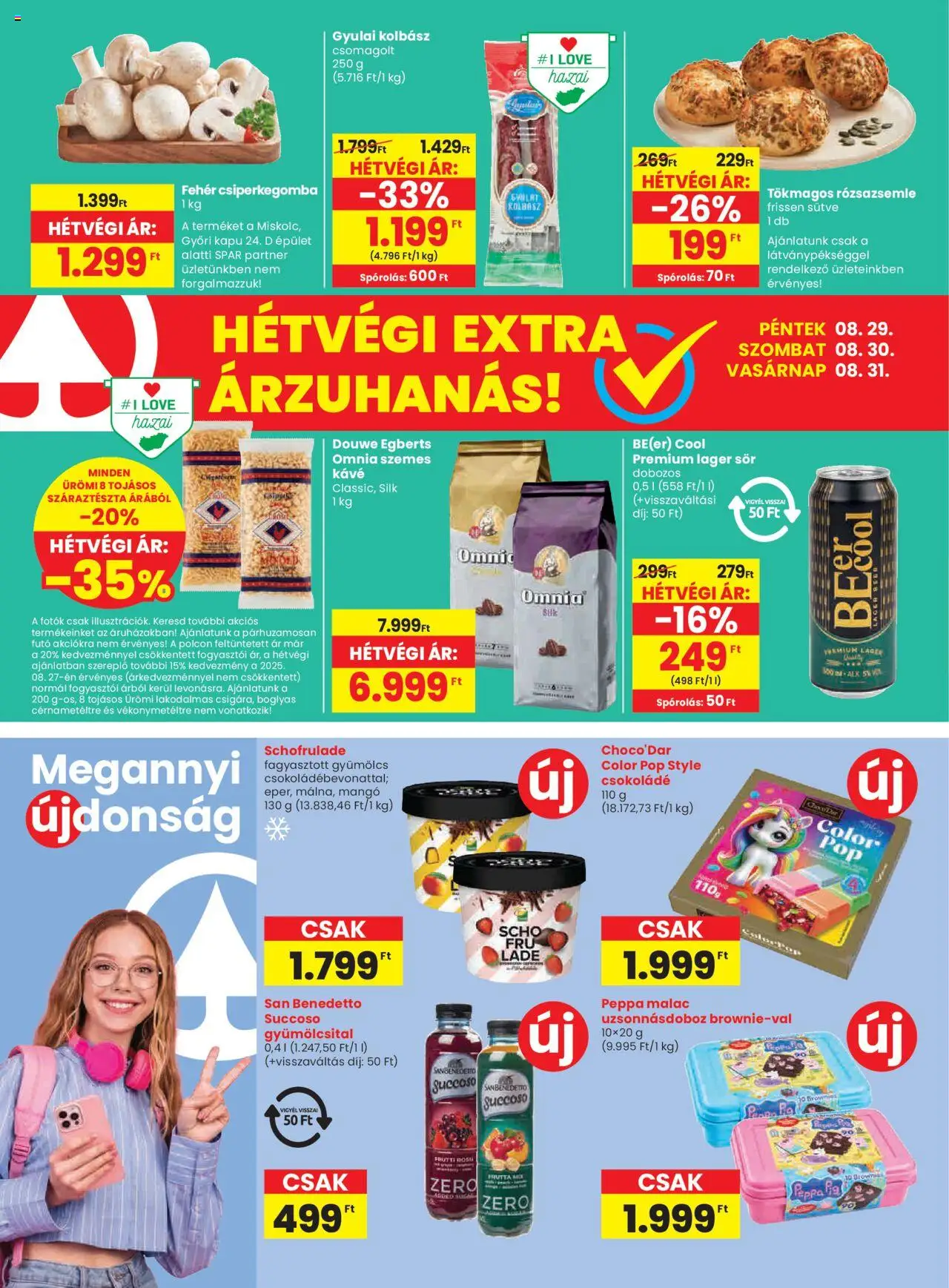 Spar akciós ujság - amely érvényes a következő dátumtól: 28.08.2025 | Oldal: 20 | Termékek: Gyümölcs, Gyulai kolbász, Kapu, Kávé