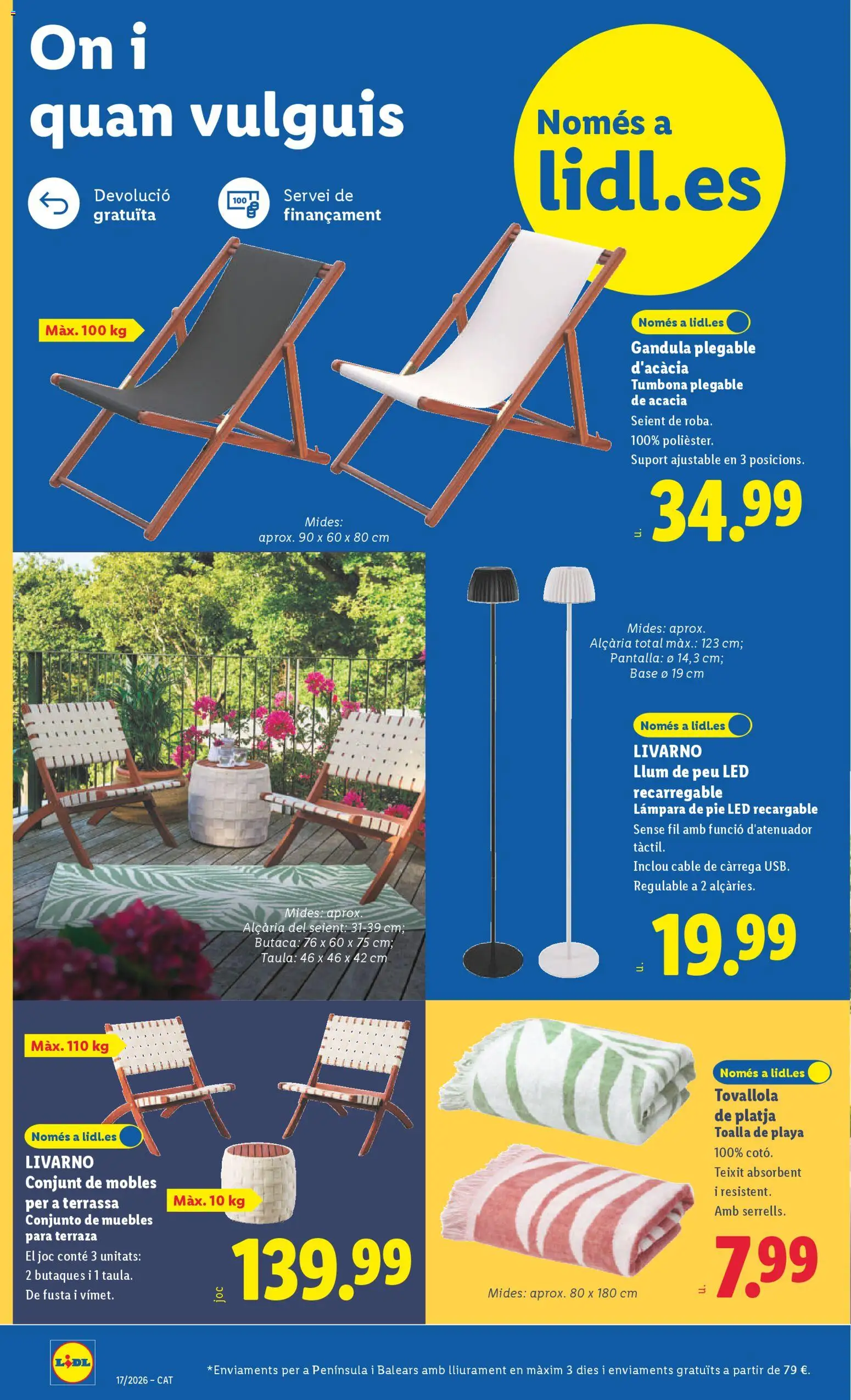 Lidl folleto de bazar │ válido desde el 20.04.2026 | Página: 2 | Productos: Muebles, Cable, Lámpara de pie, Lámpara