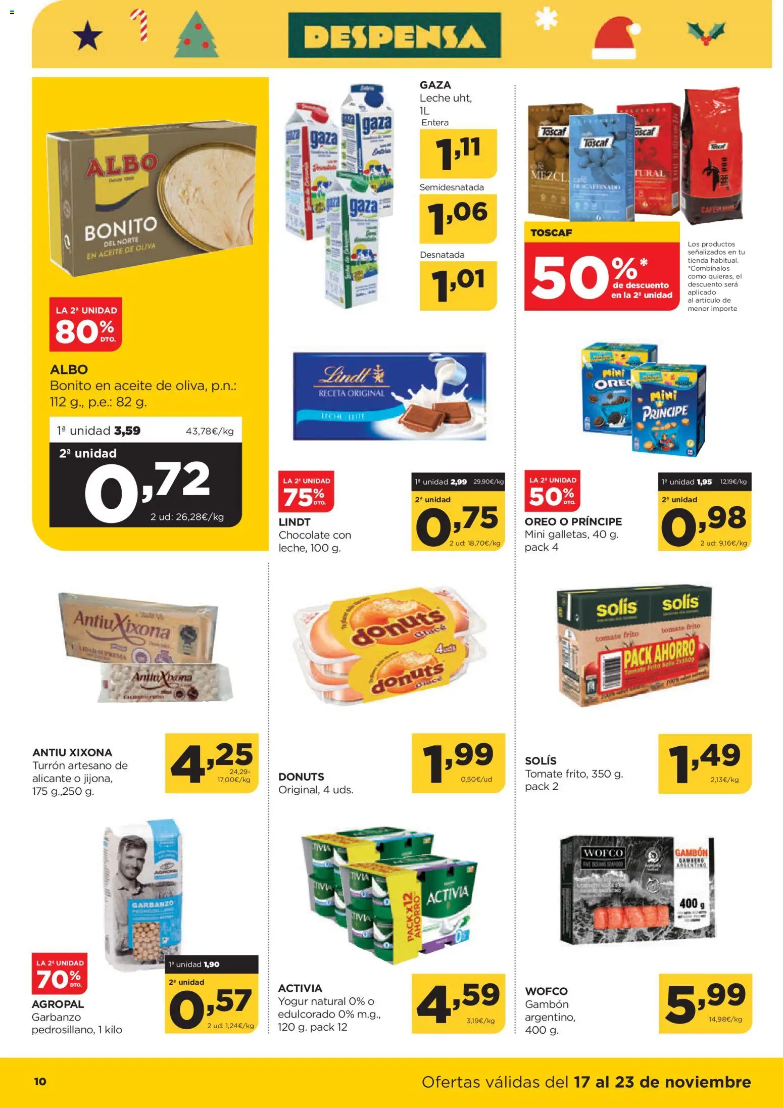 Alimerka folleto Castilla y León │ válido desde el 17.11.2025 | Página: 10 | Productos: Leche, Yogur, Café, Κεραία