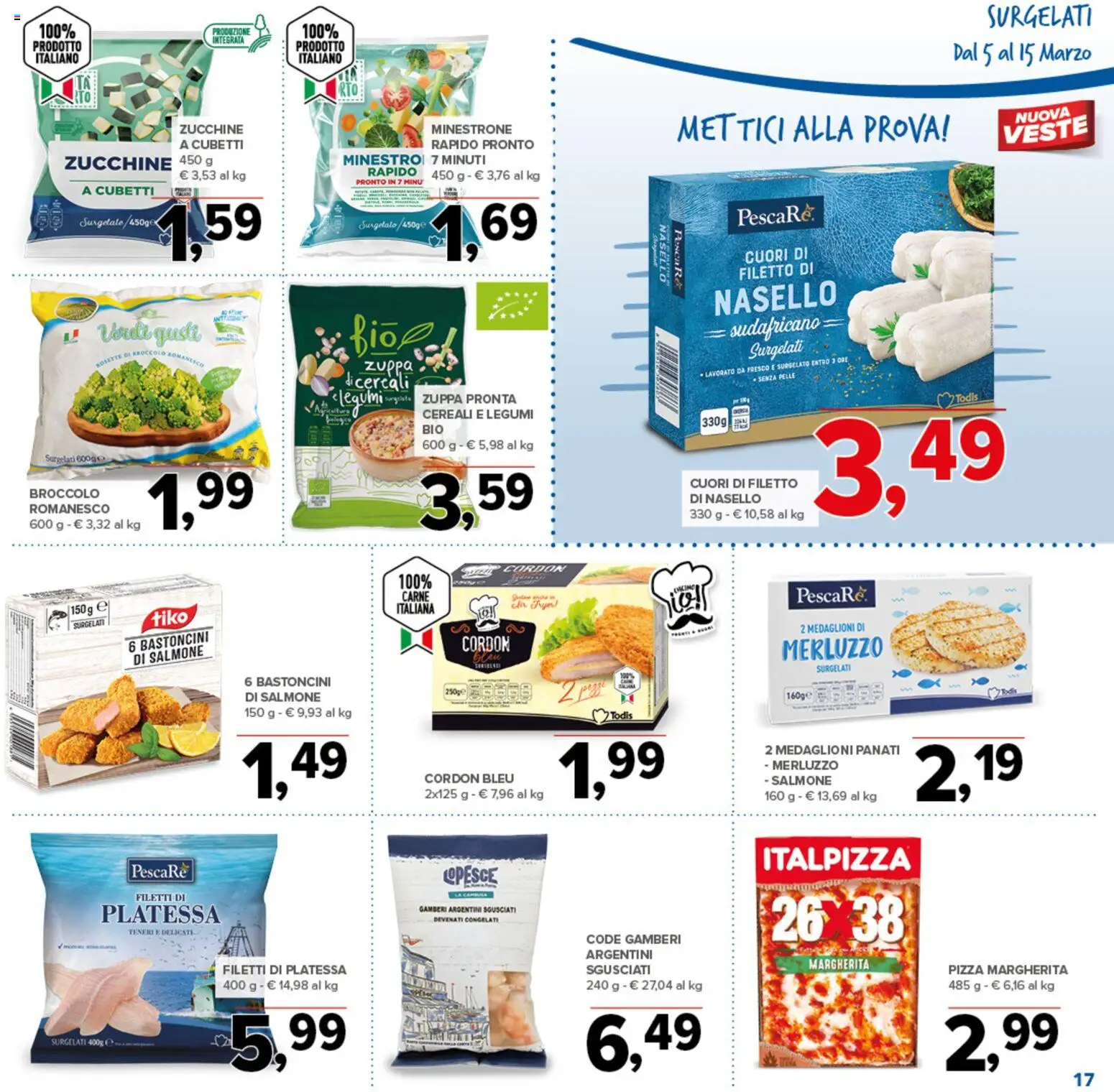 Volantino Todis del 05.03.2026 | Pagina: 17 | Prodotti: Salmone, Merluzzo, Zucchine, Nasello