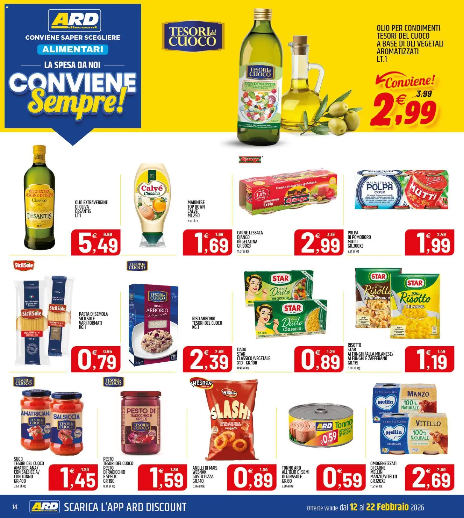 Volantino ARD Discount del 12.02.2026 | Pagina: 14 | Prodotti: Maionese, Pesto, Mutti, Mais