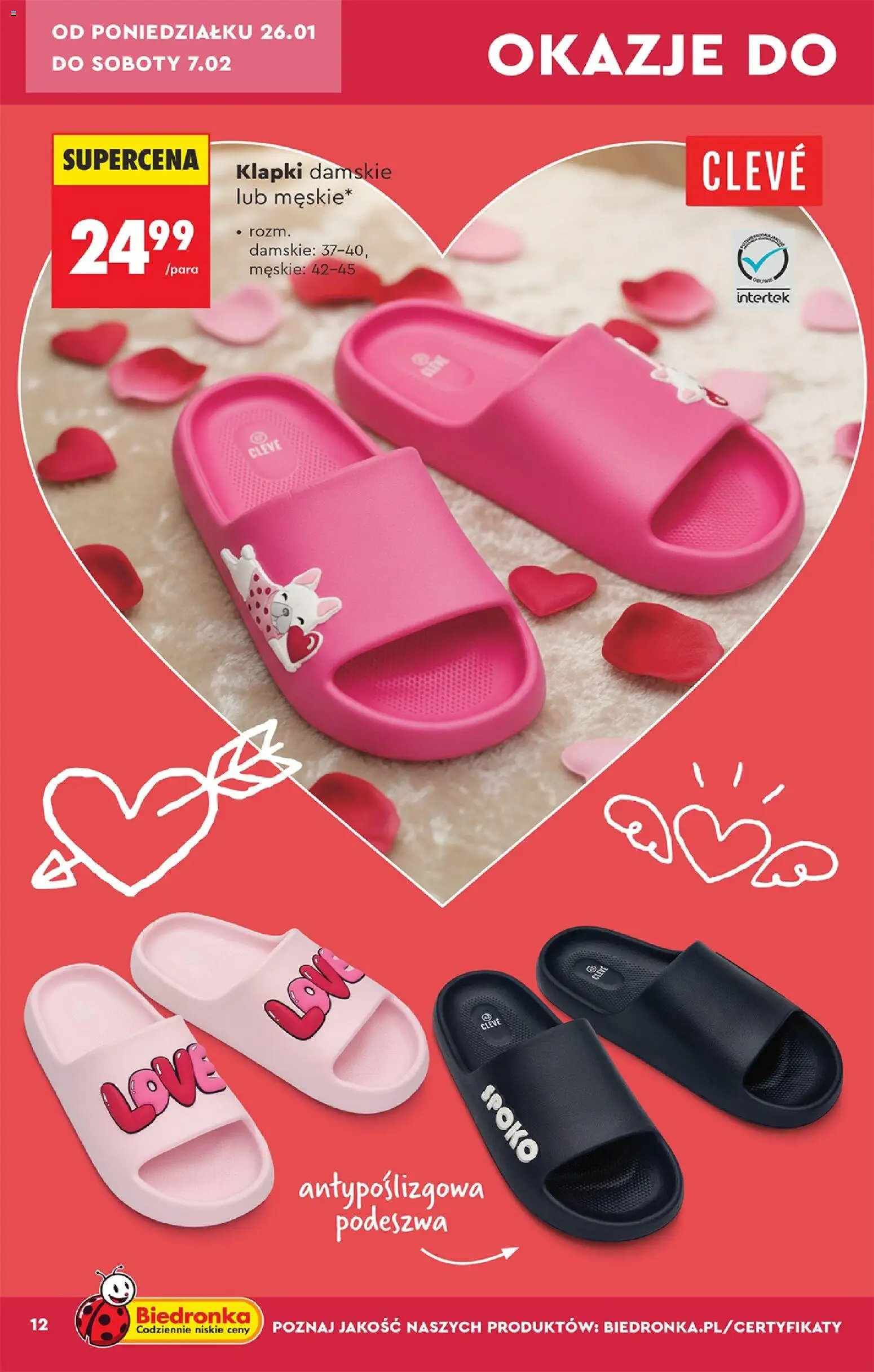 Biedronka gazetka - Hity i inspiracje od 24.01.2026 | Strona: 14 | Produkty: Klapki, Klapki damskie