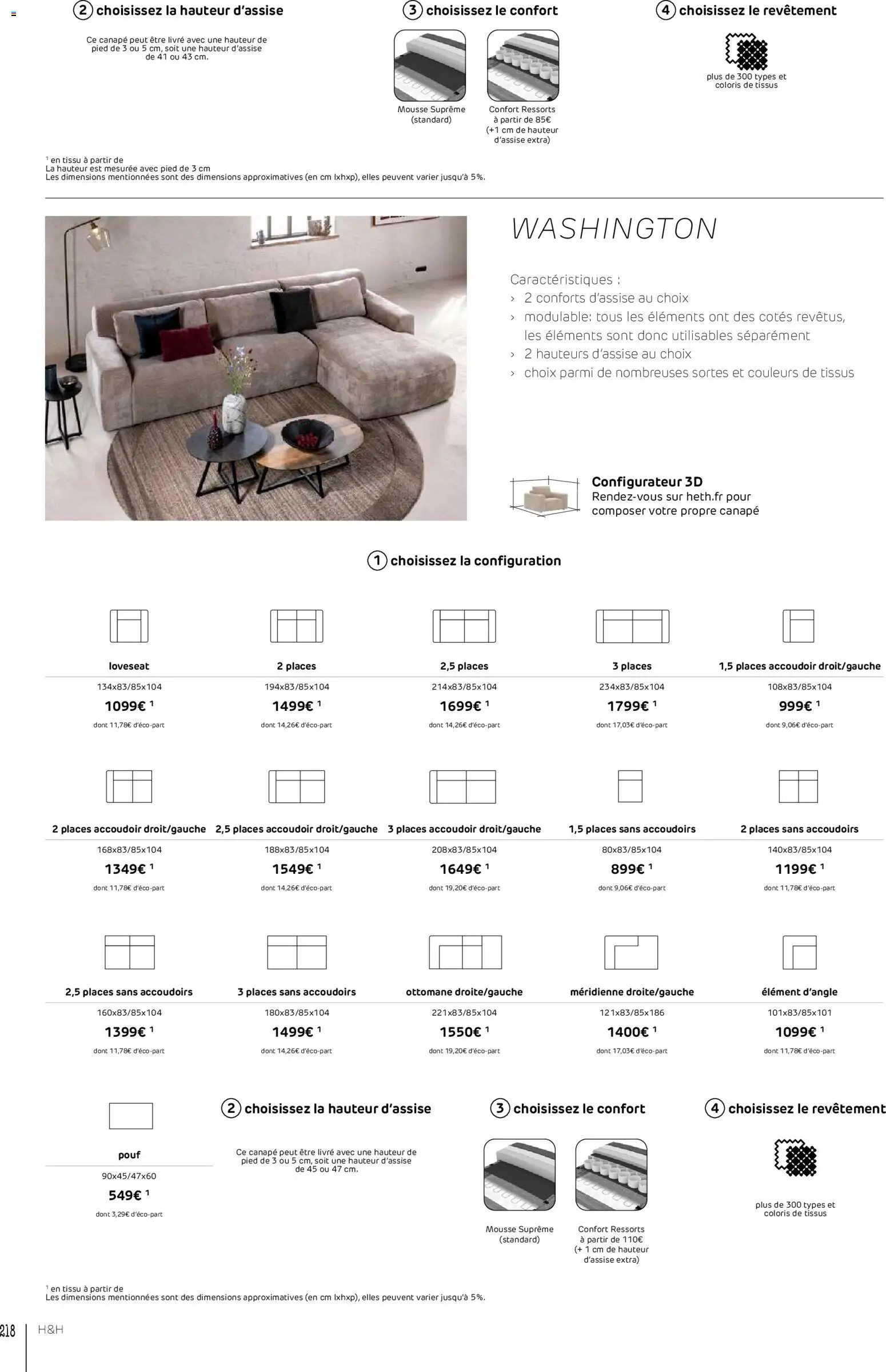 {H1} | Page: 218 | Produits: Mousse, Canapé, Livre