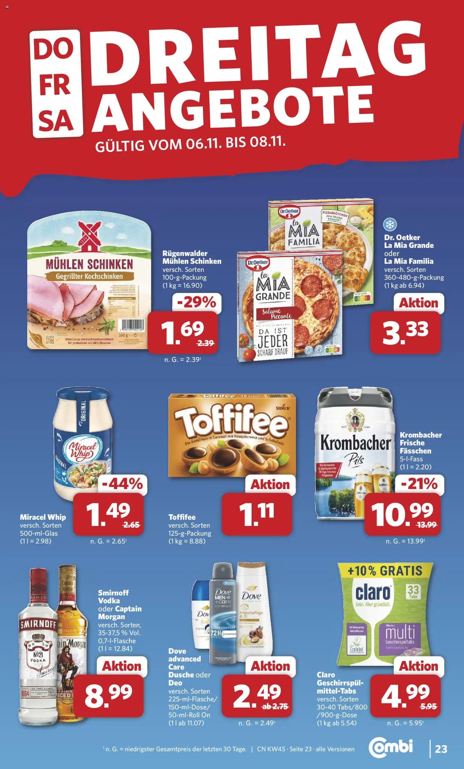 Combi - Black Friday – gültig ab 03.11.2025 | Seite: 25 | Produkte: Dusche, Miracel whip, Toffifee, Vodka