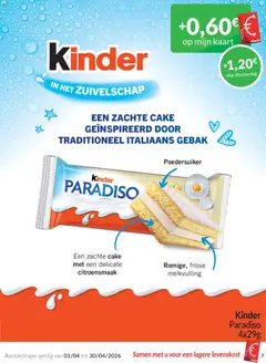 Intermarché -kaart - Voorbeeld van een folder van Intermarché, geldig van 01.04.2026 | Pagina: 7 | Producten: Waffelini, Kinder, Cake, Kaart