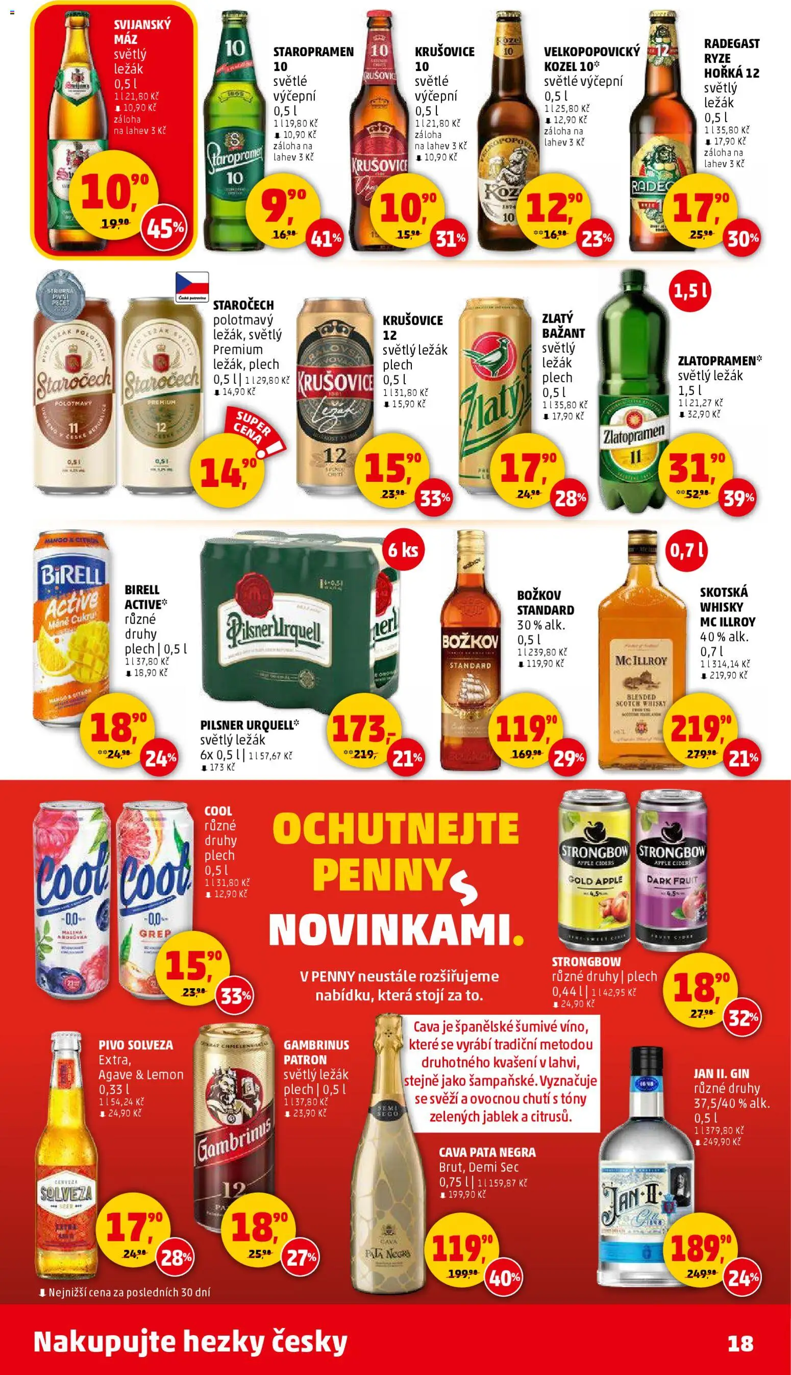 Penny Market leták - Čtvrtečník od 30.10.2025 | Strana: 18 | Produkty: Whisky, Grep, Kozel, Apple