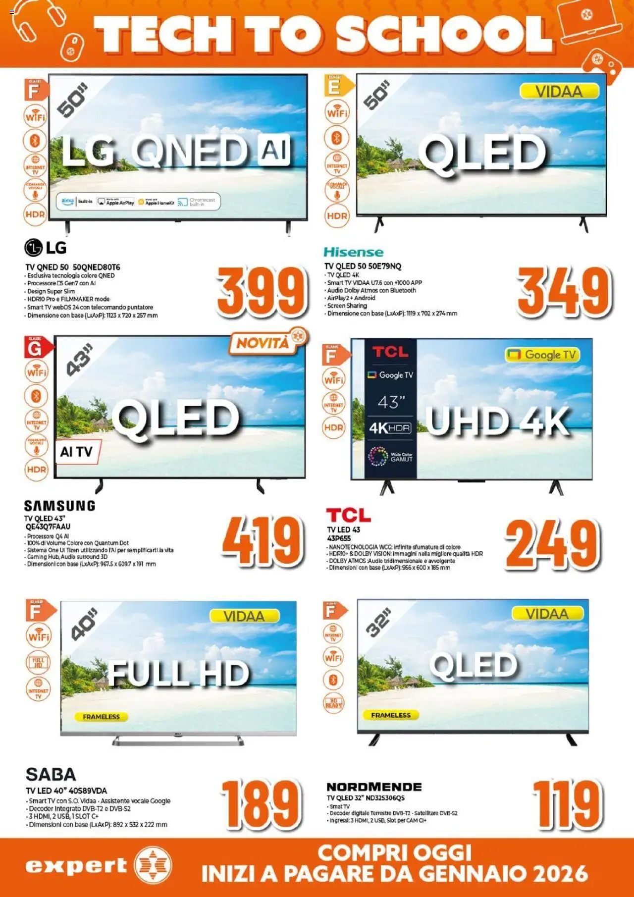 Volantino Expert del 14.08.2025 | Pagina: 17 | Prodotti: Tv samsung, smart TV, Decoder, TV