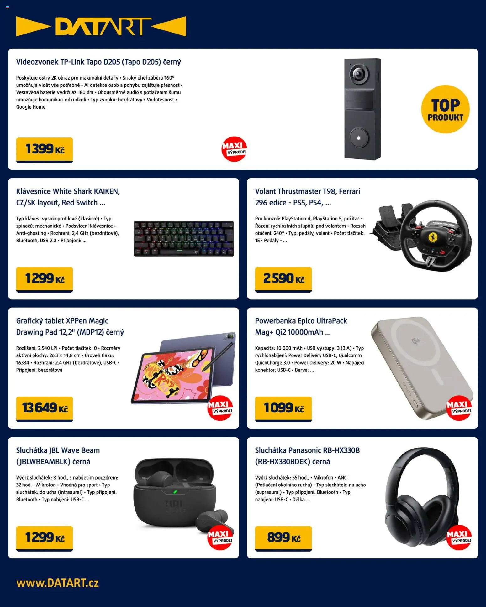 Datart leták od 12.01.2026 | Strana: 4 | Produkty: Klávesnice, Playstation, Mikrofon, Baterie