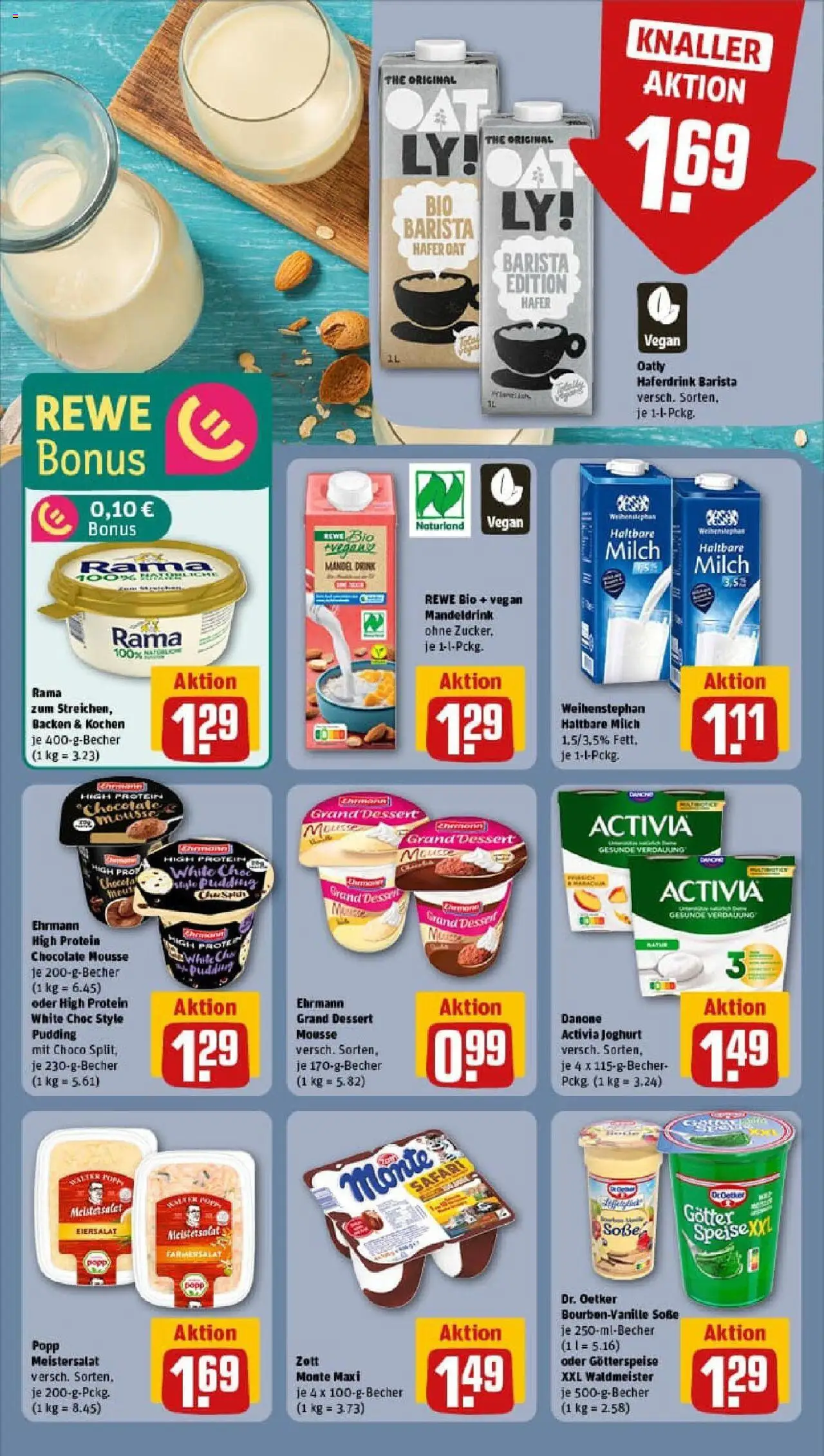 Rewe prospekt Erlangen	 - gültig ab dem 20.07.2025 | Seite: 13 | Produkte: Activia, Milch, Haltbare milch, Pudding