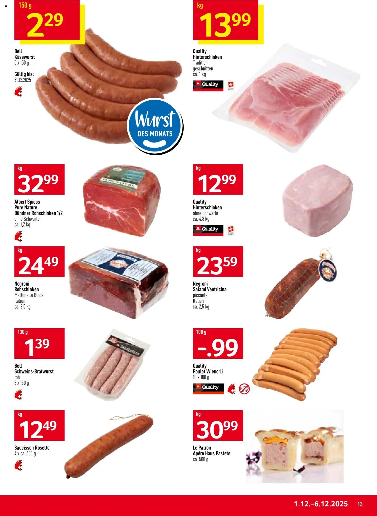Prodega Aktionen – gültig ab 01.12.2025 | Seite: 13 | Produkte: Salami, Wurst