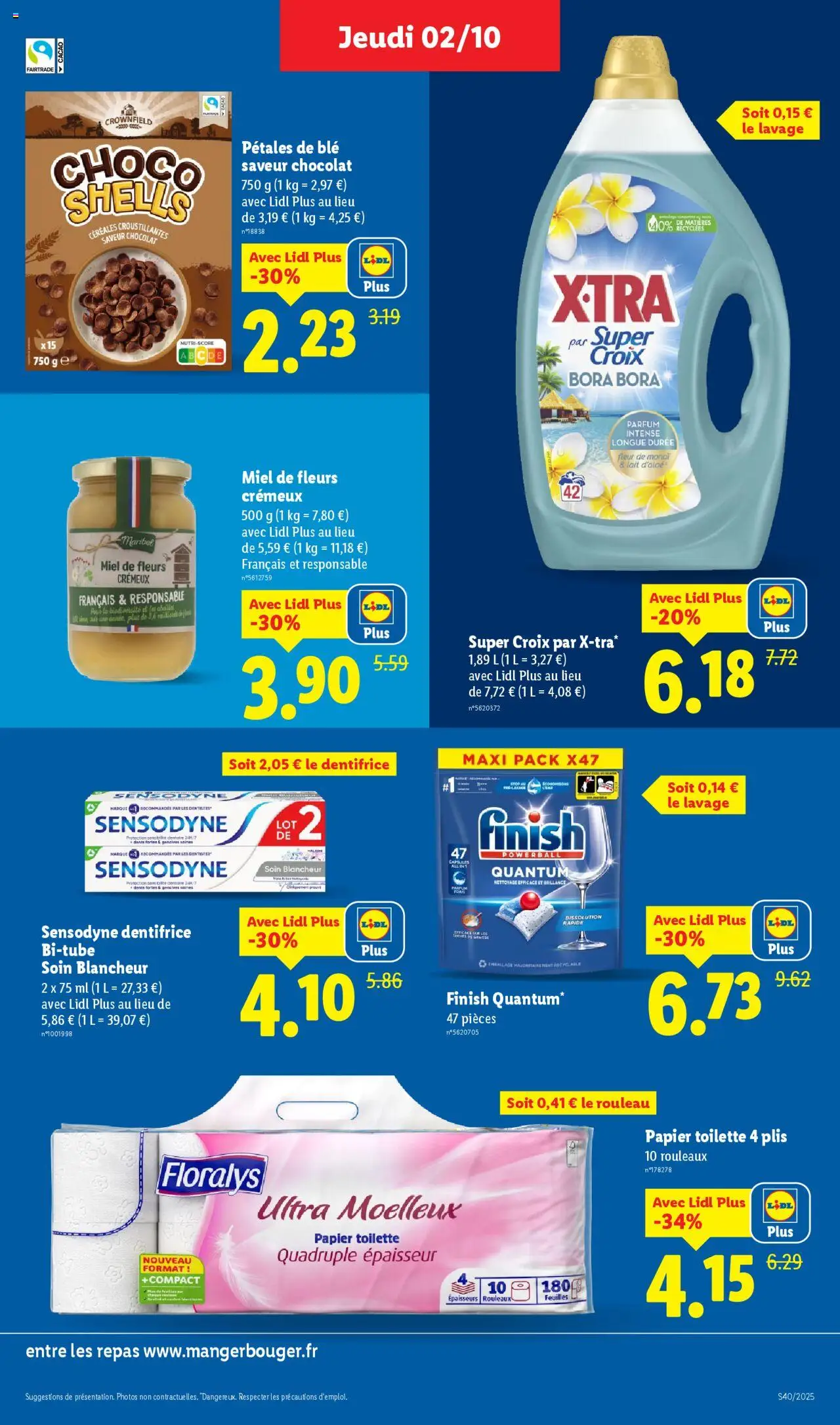  | Page: 11 | Produits: Papier toilette 4, Rouleau, Détergent, Chocolat