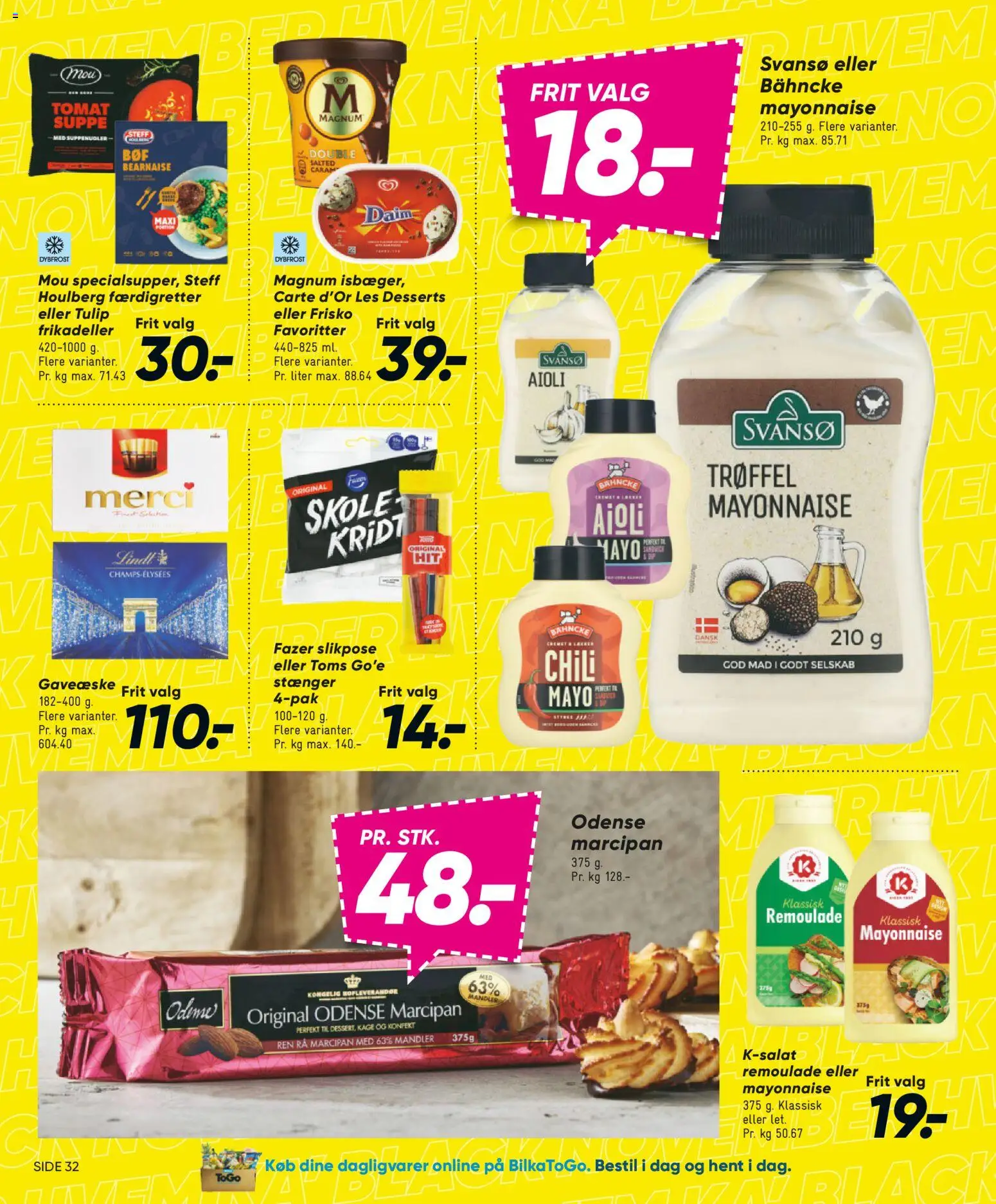 Bilka tilbudsavis – gyldig fra 31.10.2025 | Side: 46 | Produkter: Remoulade, Frikadeller, Marcipan, Suppe