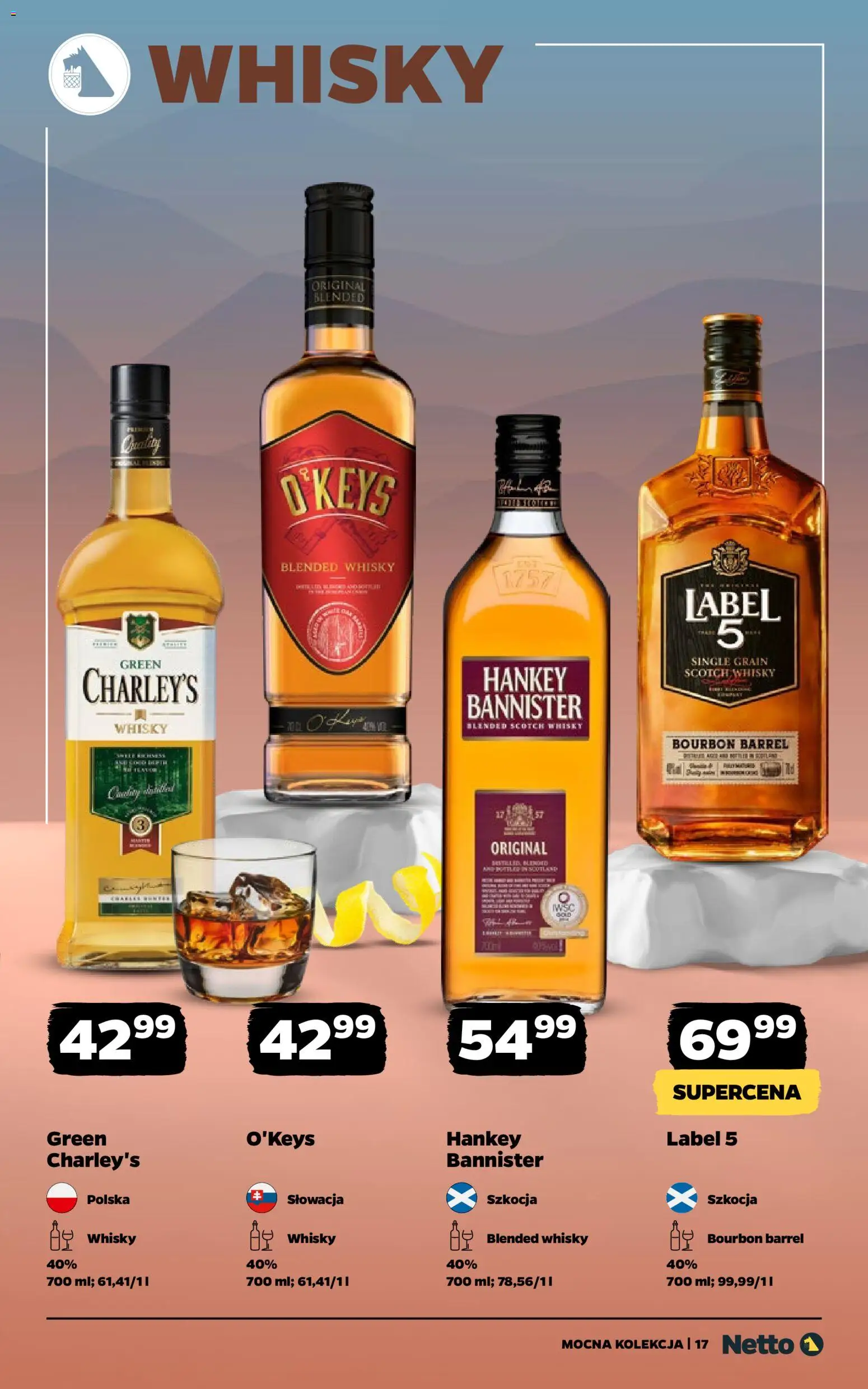 Netto gazetka - Alkohole mocne od 19.01.2026 | Strona: 17 | Produkty: Bourbon, Whisky