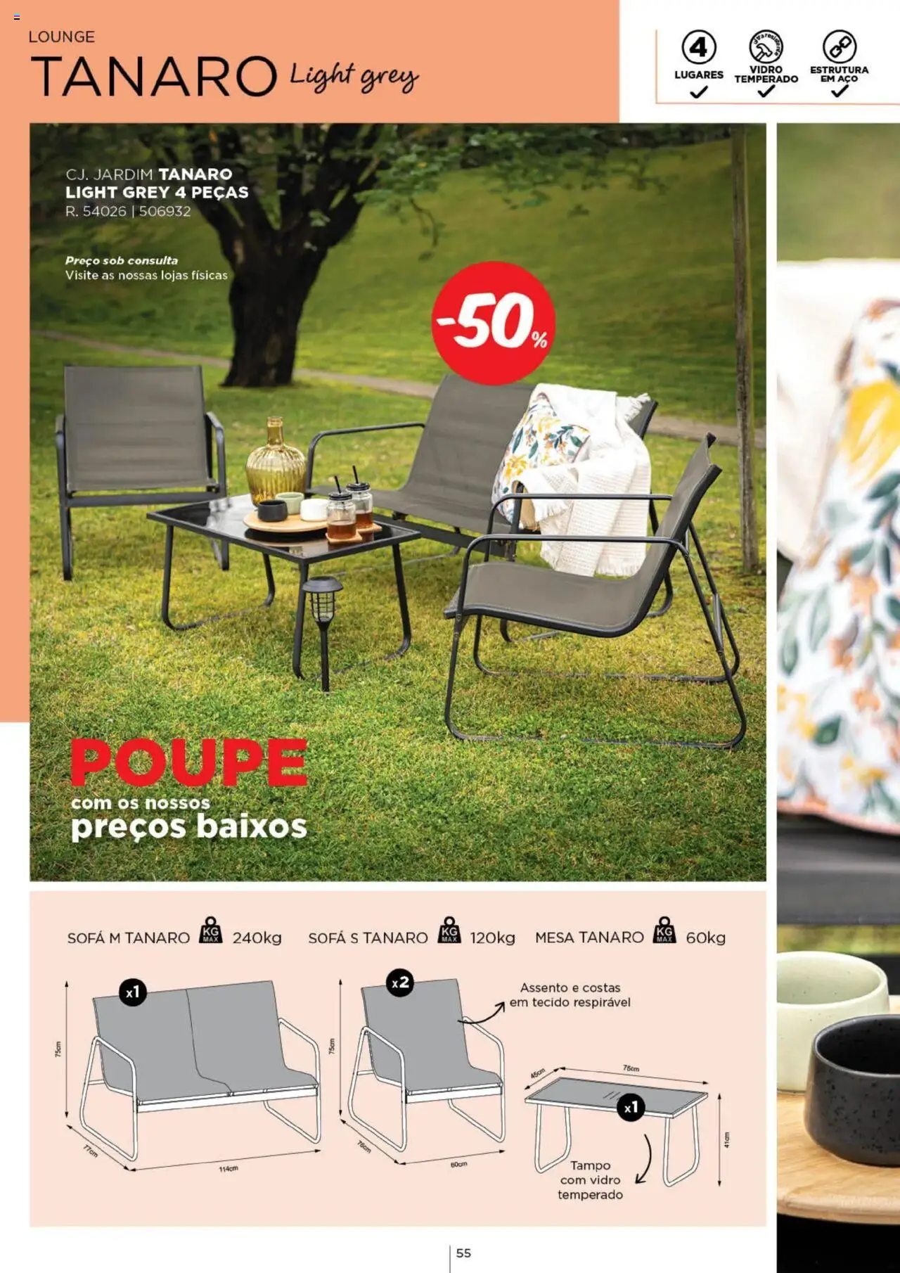 Espaço Casa - Catálogo  Ec Ar Livre  2025 │ válido de 04.03.2025 | Página: 55 | Produtos: Sofá, Mesa