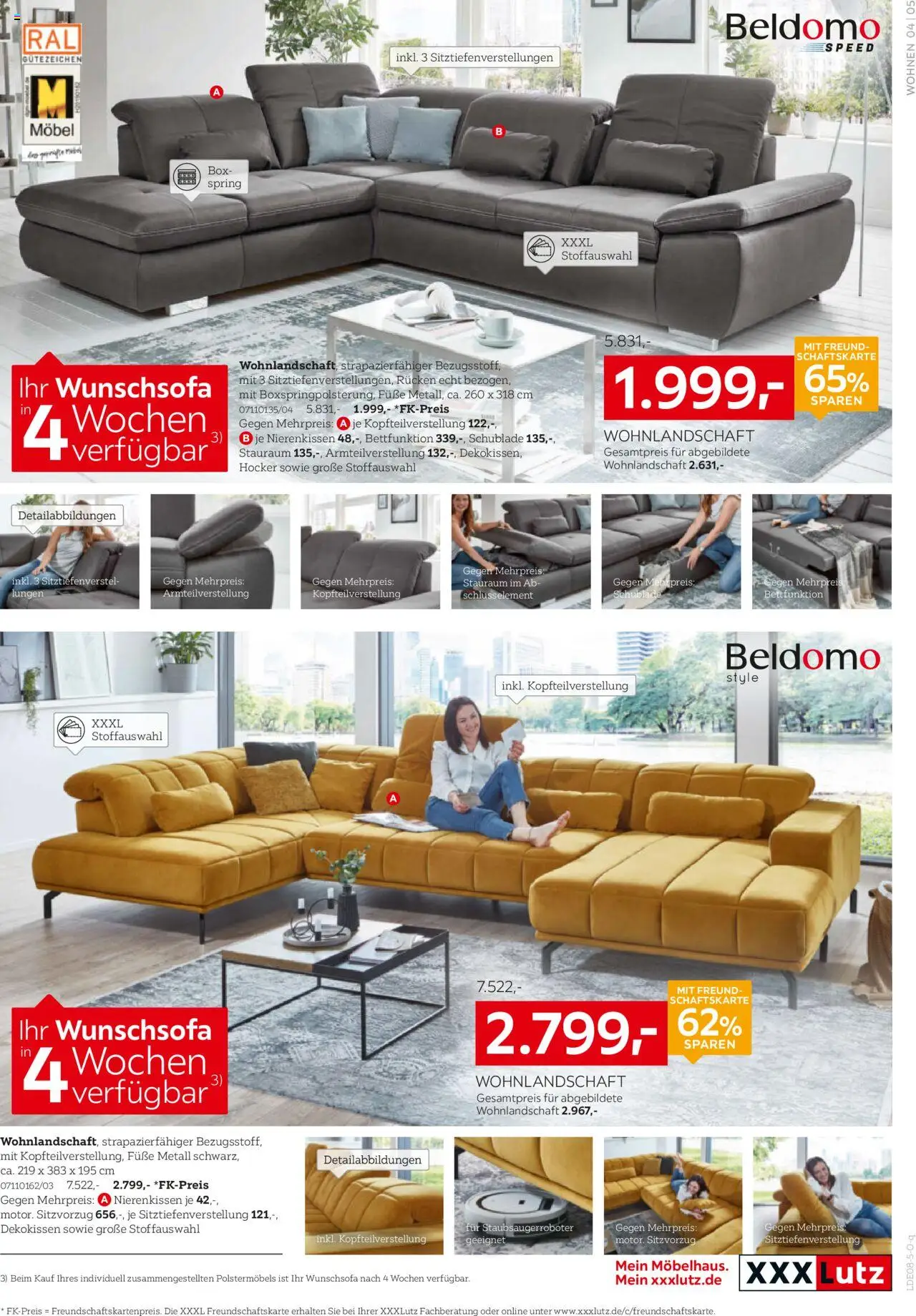 XXXL Lutz Beldomo Spezial - gültig ab dem 18.08.2025 | Seite: 5 | Produkte: Wohnlandschaft, Hocker, Box