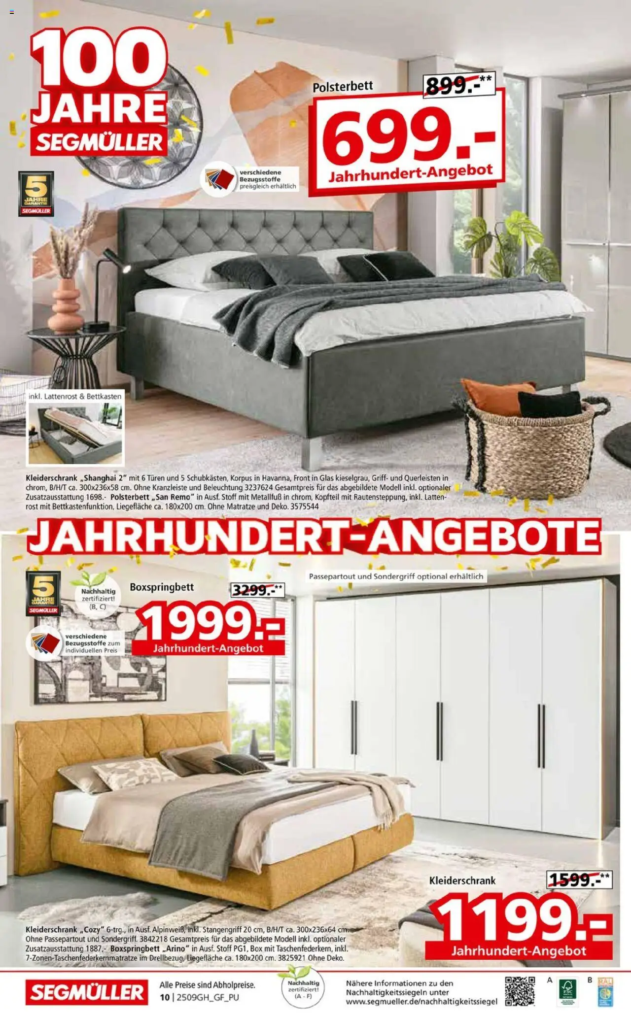 Segmüller Prospekt 	 – gültig ab 13.09.2025 | Seite: 22 | Produkte: Matratze, Kleiderschrank, Lattenrost, Boxspringbett