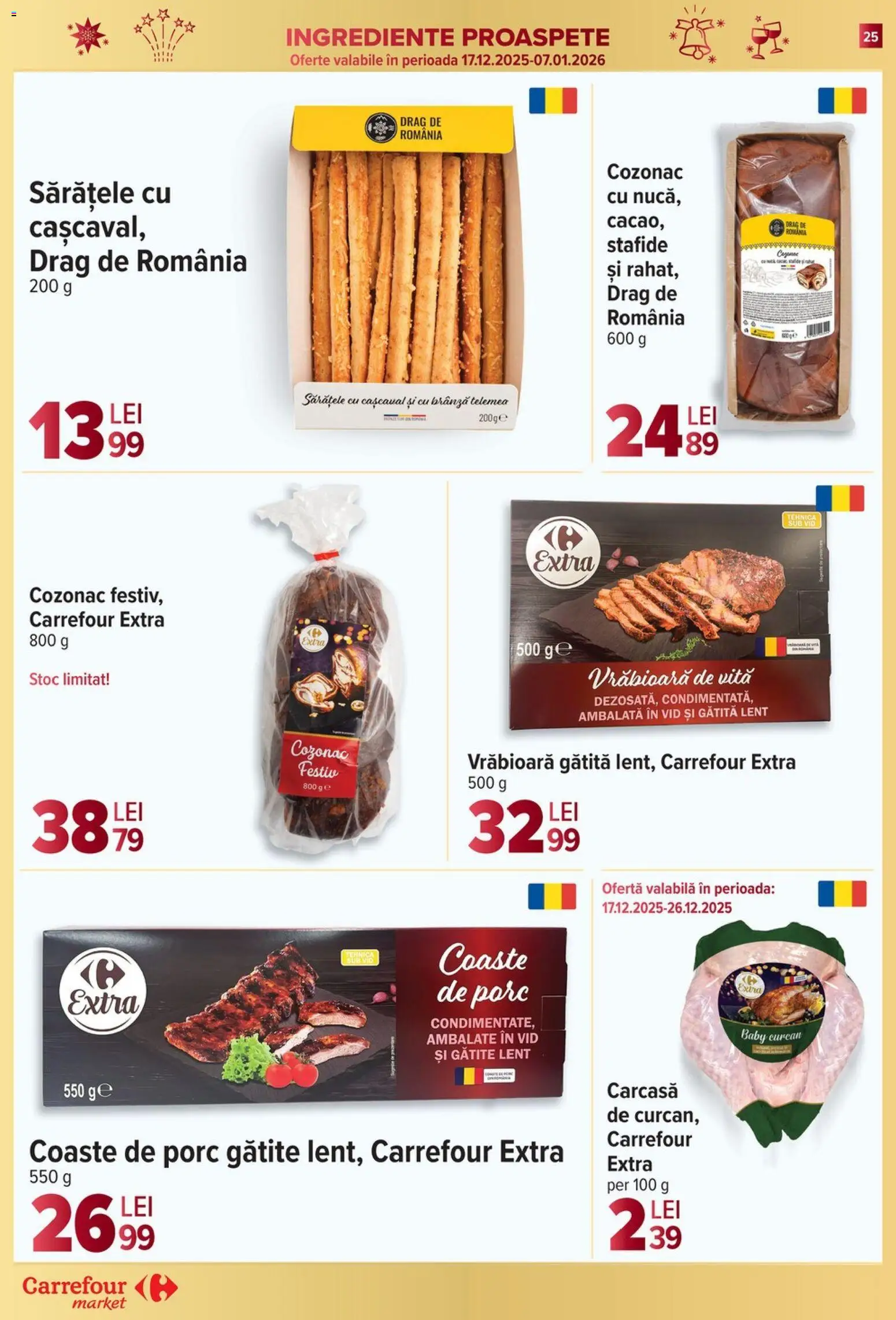 Noul catalog Carrefour – valabil de la 27.12.2025 | Pagină: 25 | Produse: Carcasă, Cașcaval, Brânză, Stafide