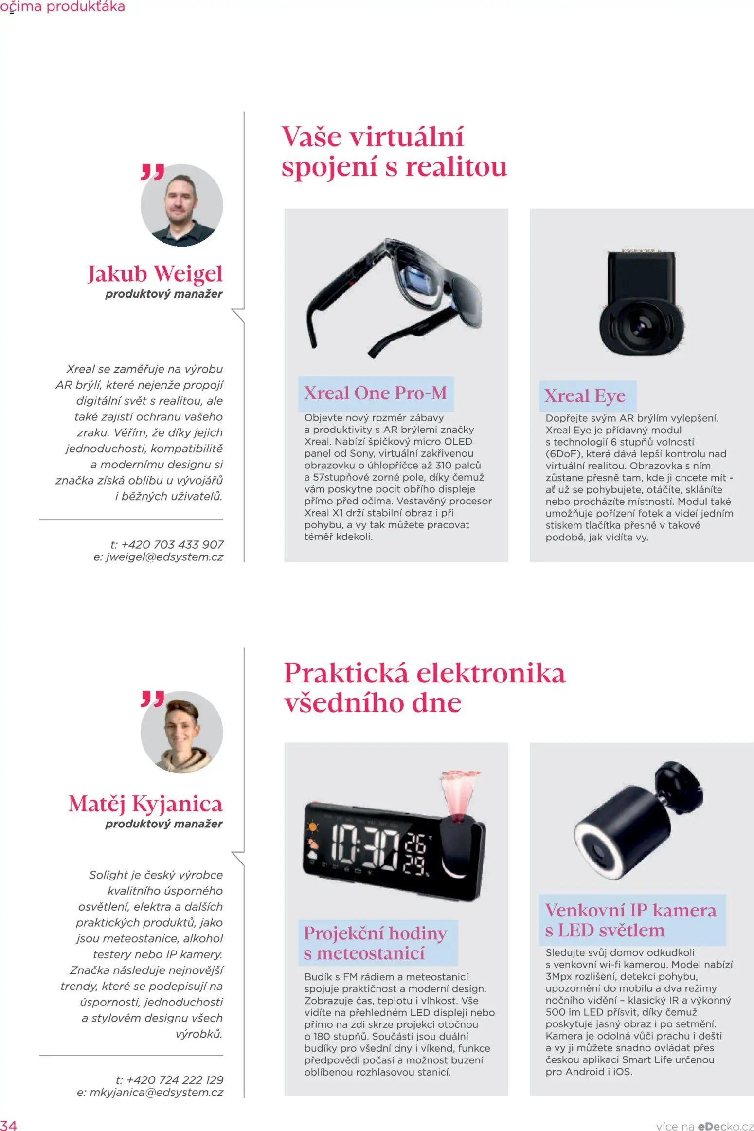 Nové ED Profi akcie – leták je platný od 05.12.2025 | Strana: 34 | Produkty: Hodiny, Led, Budík, Kamera