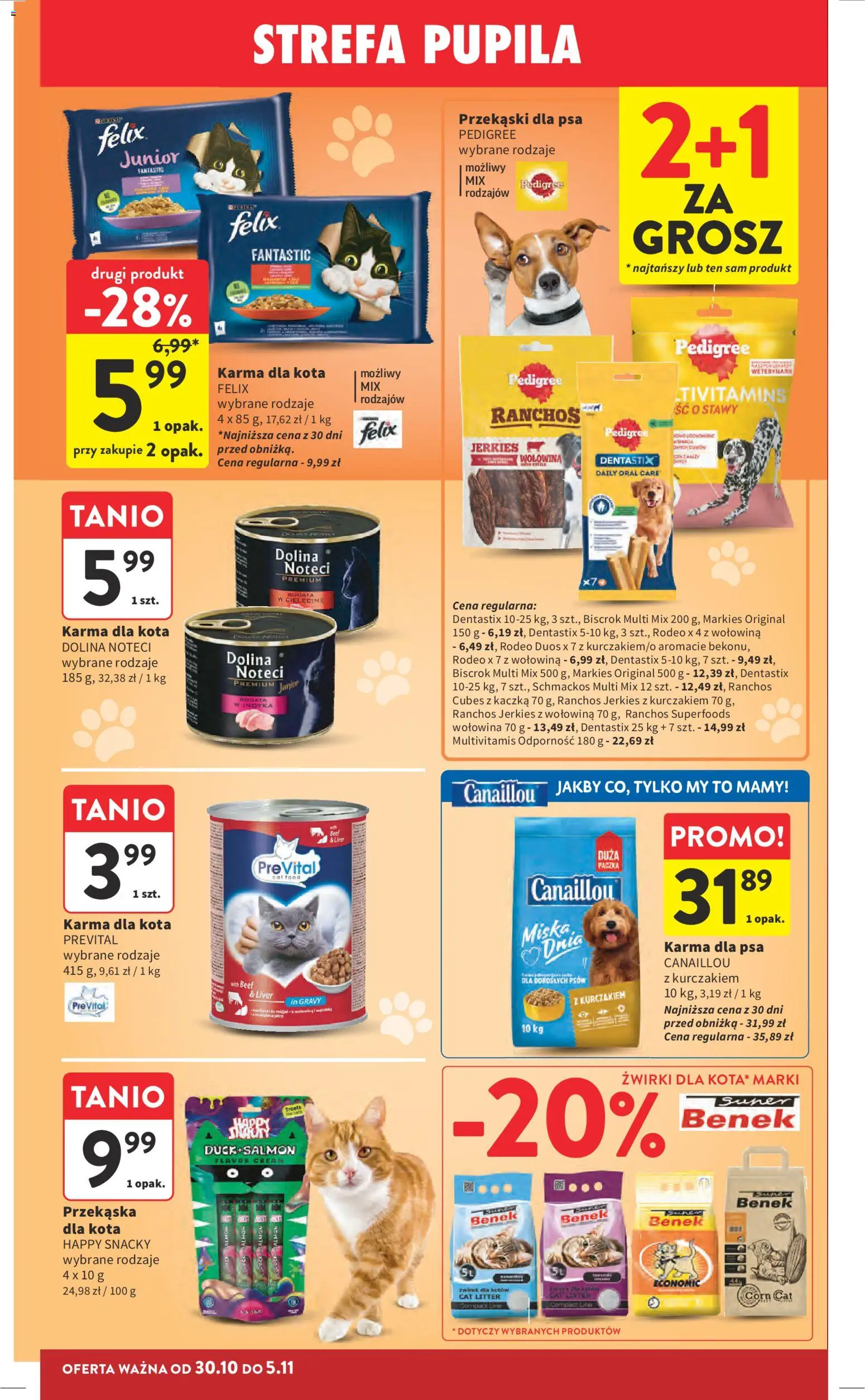 Intermarche Gazetka od 30.10.2025 | Strona: 38 | Produkty: Kaczka, Pedigree, Karma dla psa, Wołowina