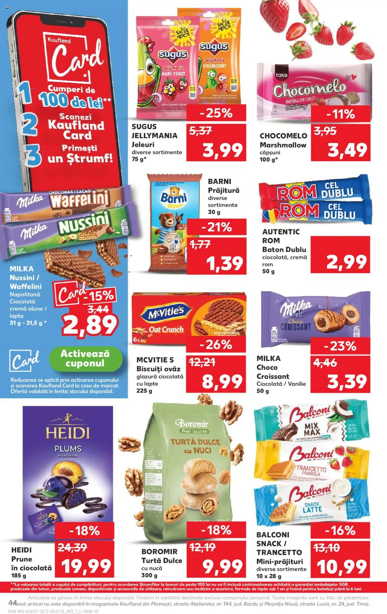 Kaufland RO akciós ujság - amely érvényes a következő dátumtól: 10.09.2025 | Oldal: 44 | Termékek: Croissant, Waffelini