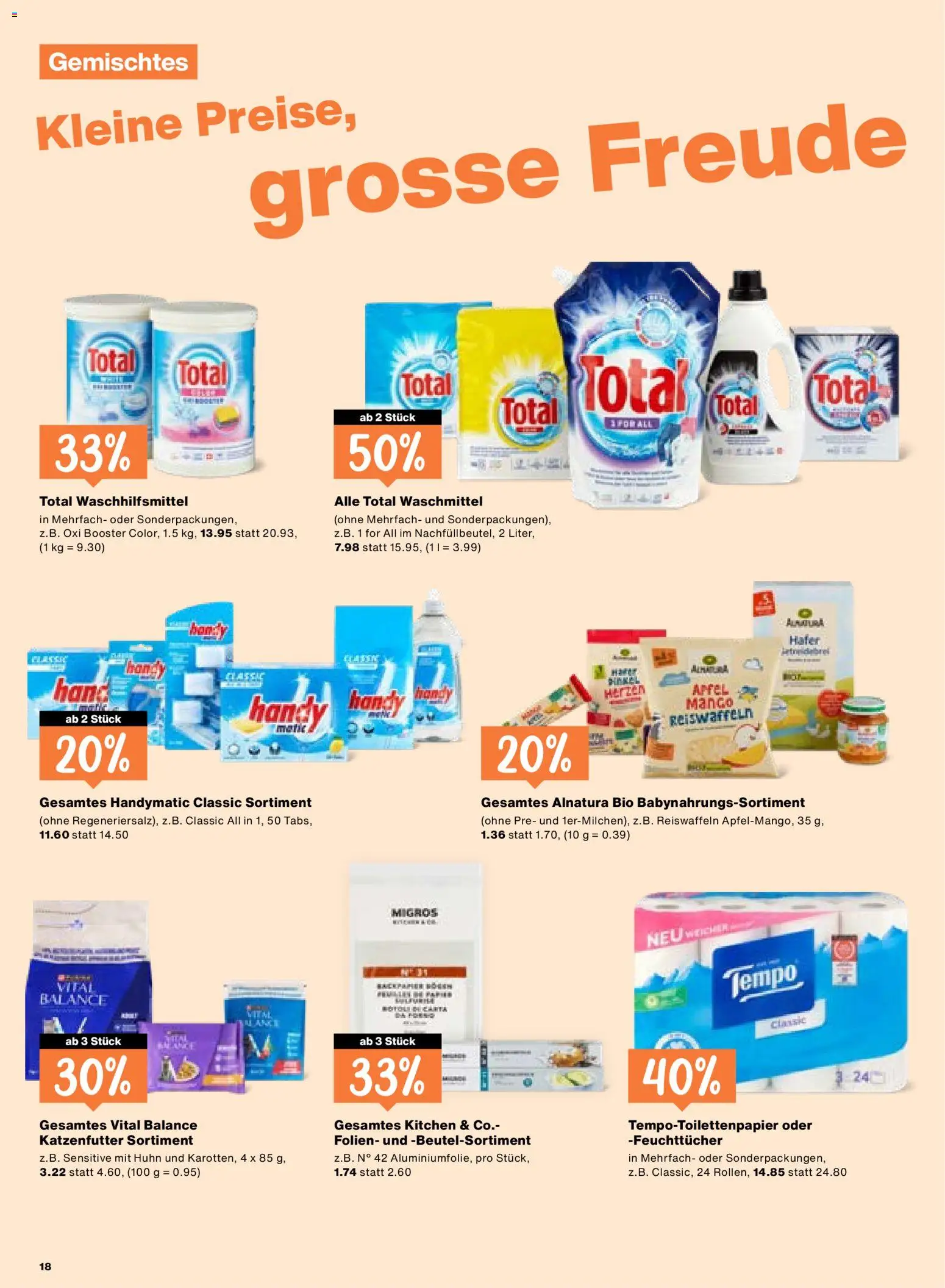 Migros aktionen – gültig ab 23.04.2026 | Seite: 18 | Produkte: Waschmittel, Äpfel