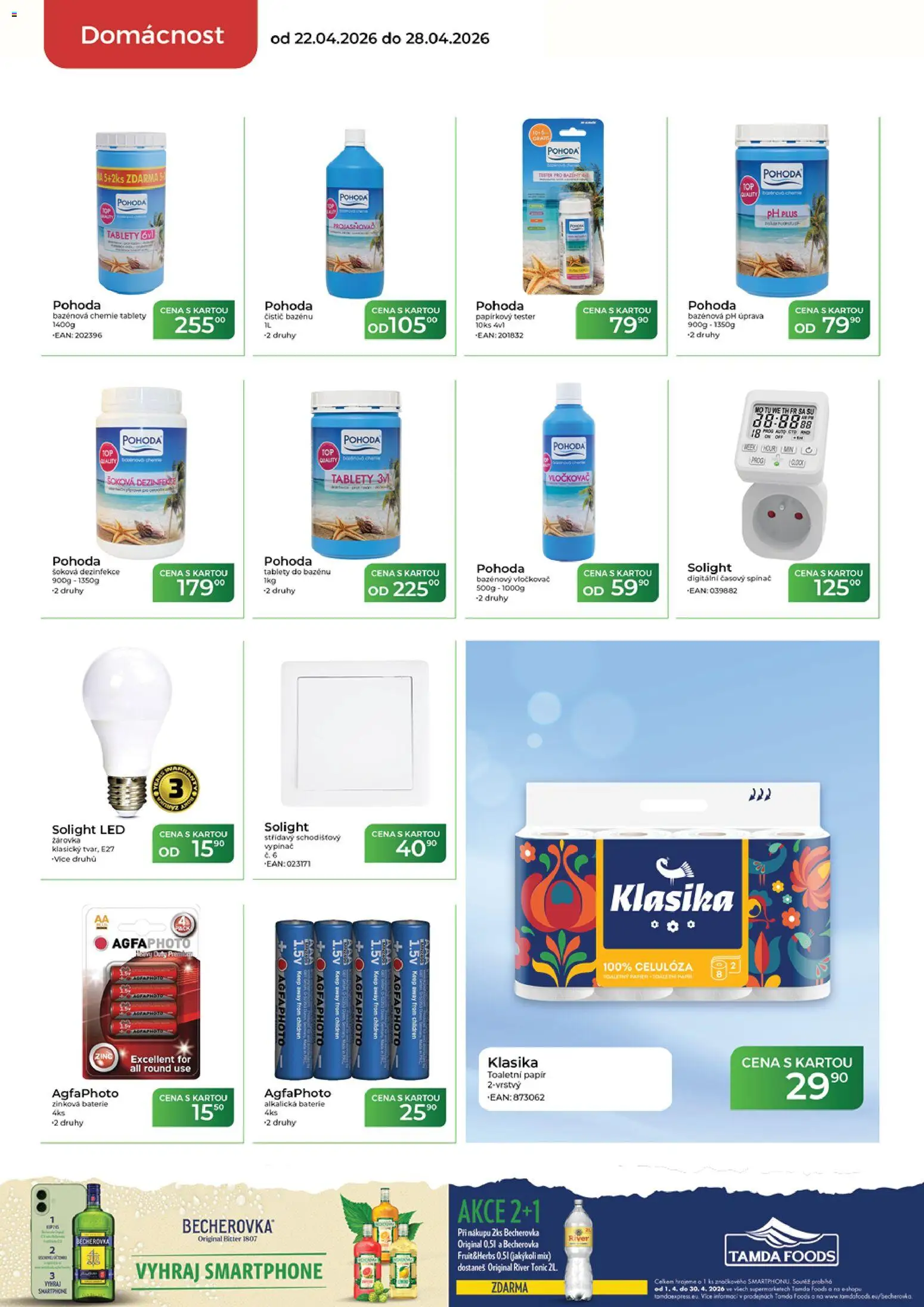 Tamda Foods leták od 22.04.2026 | Strana: 52 | Produkty: Smartphone, Toaletní papír, Vypínač, River tonic