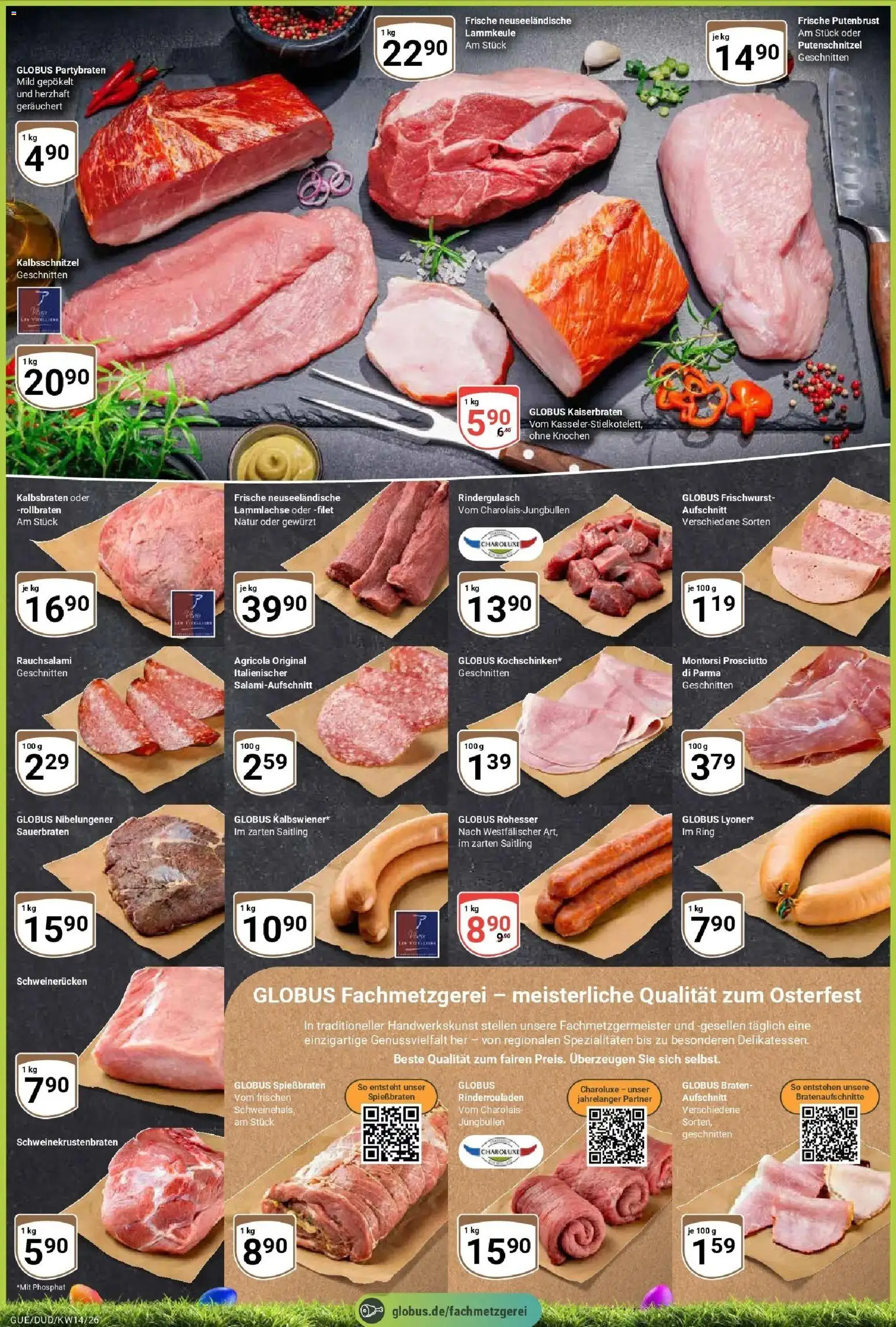 Globus prospekt Saarbrücken-Dudweiler	 – gültig ab 30.03.2026 | Seite: 2 | Produkte: Lammkeule, Rindergulasch, Putenschnitzel, Schweinerucken