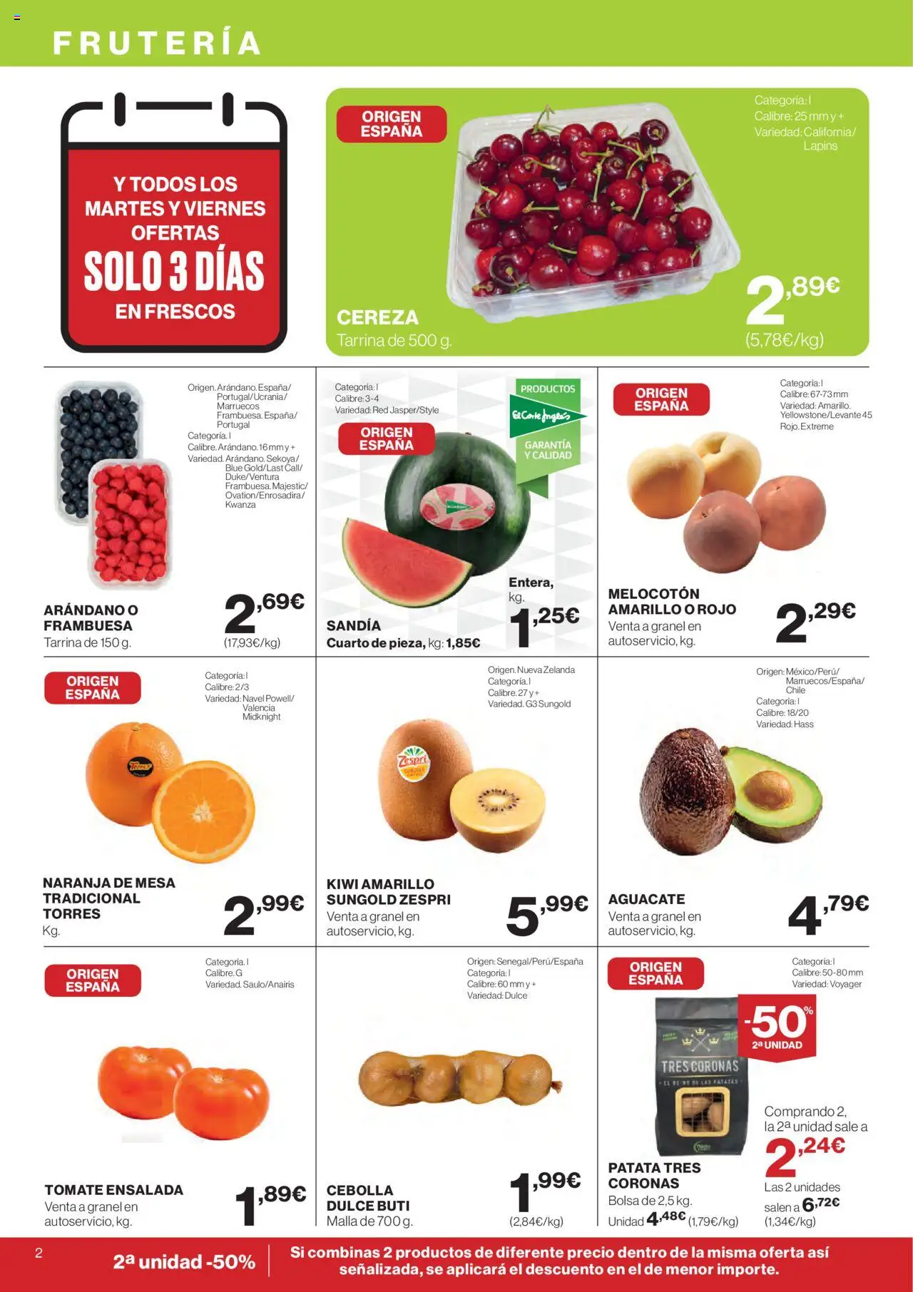 Supercor - Folleto │ válido desde el 19.06.2025 | Página: 2 | Productos: Kiwi, Παγωμένο τσάι, Sandía, Melocotón amarillo