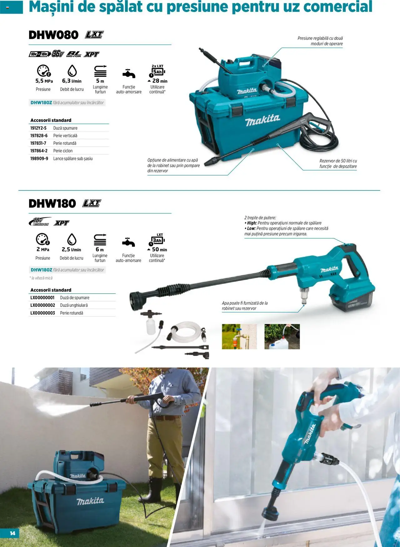 Noul catalog Makita – valabil de la 23.09.2025 | Pagină: 14 | Produse: Încărcător, Perie, Apă