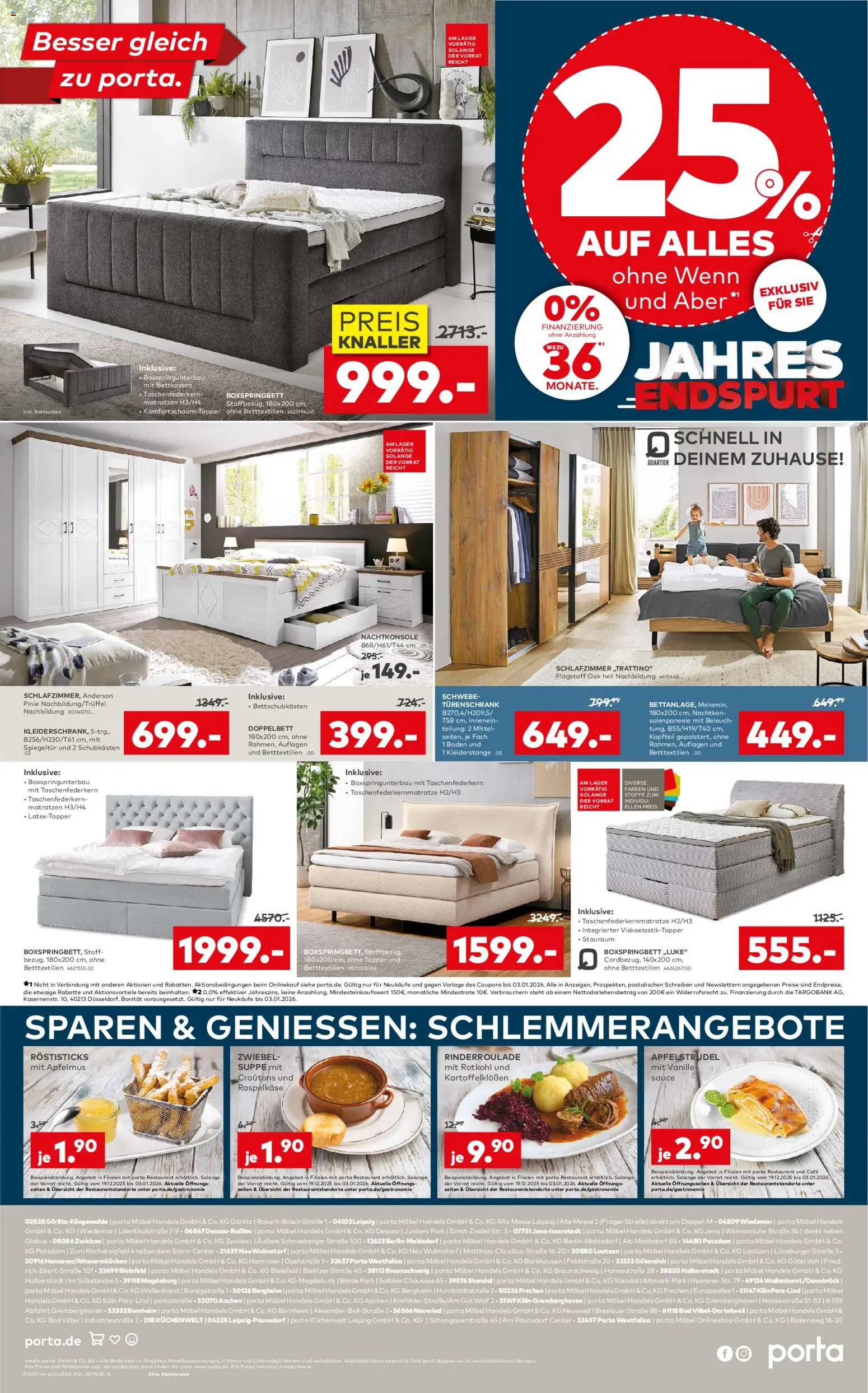 Porta! Prospekt Bergheim-Zieverich – gültig ab 19.12.2025 | Seite: 4 | Produkte: Boxspringbett, Doppelbett, Topper, Bad