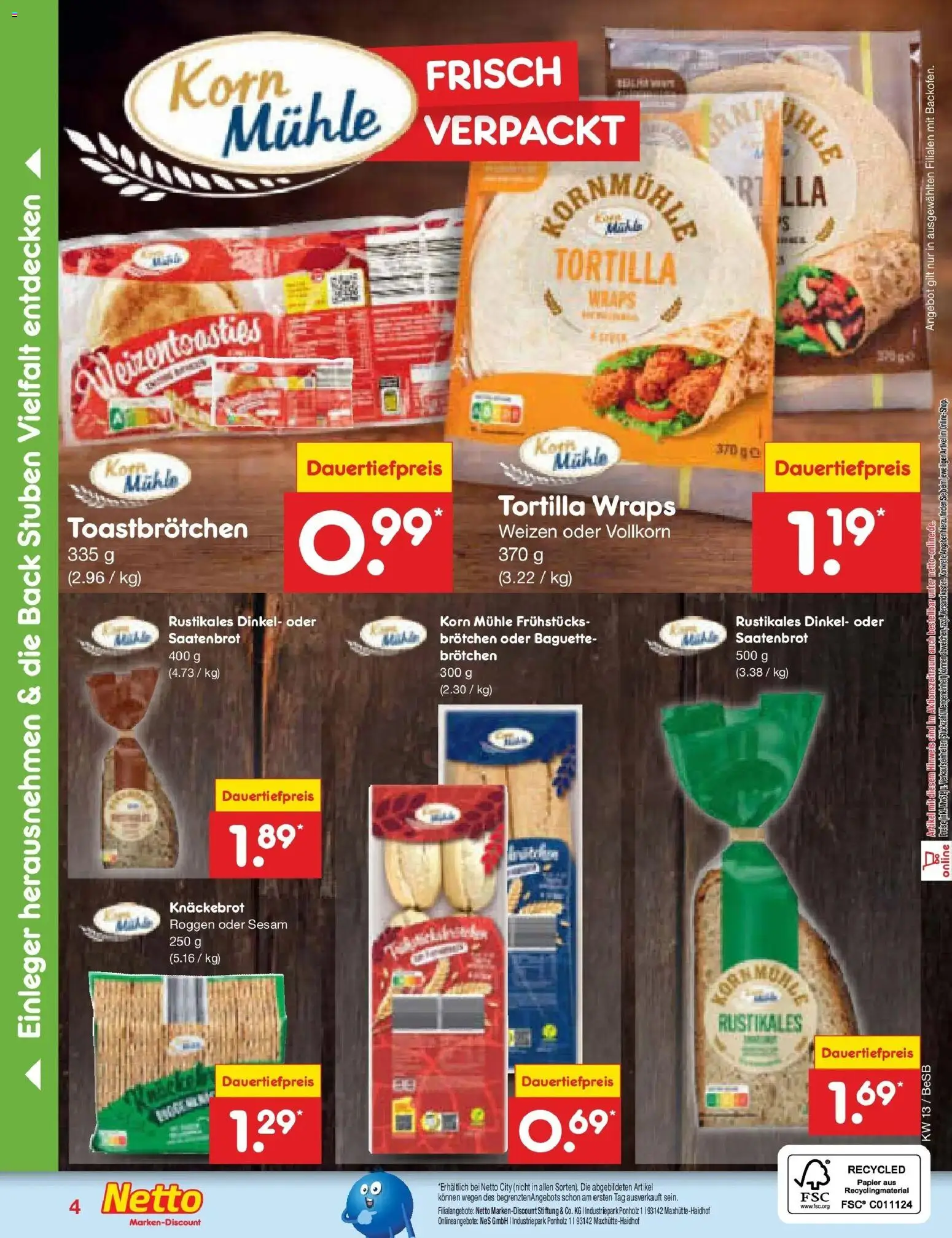 Netto Marken-Discount Prospekt Kremmen	 – gültig ab 23.03.2026 | Seite: 27 | Produkte: Mühle, Baguette