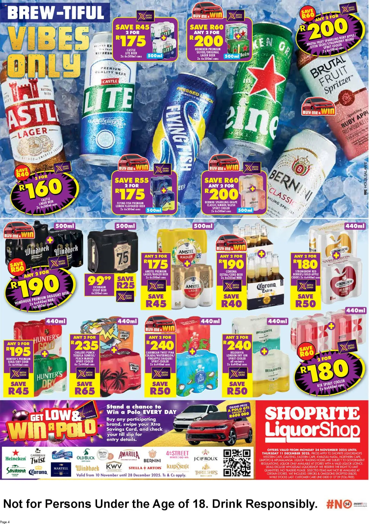 New Shoprite catalogue – valid from 24.11.2025 | Page: 4 | Products: Cider, Gin, Fruit, Lemon