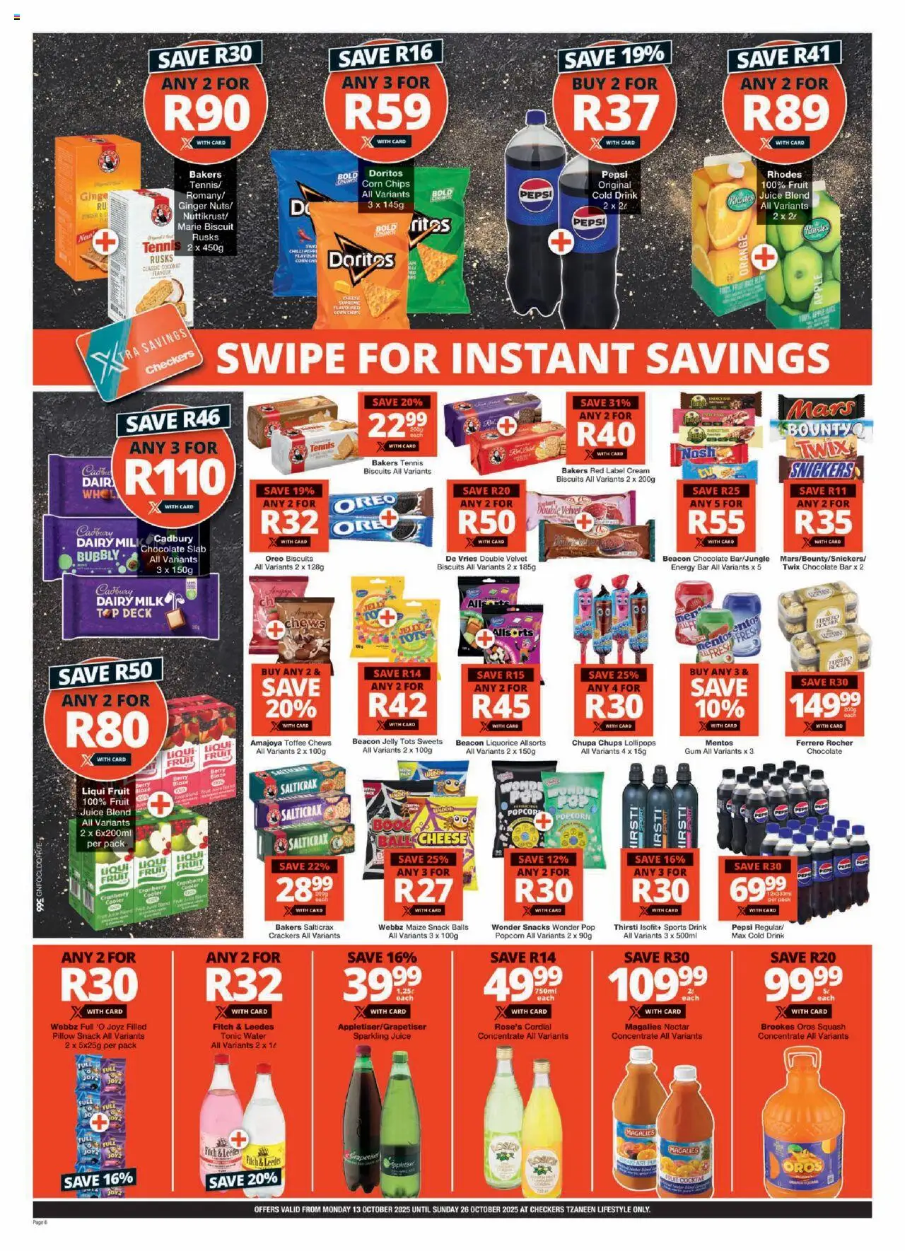 New Checkers catalogue – valid from 13.10.2025 | Page: 6 | Products: Pillow, Squash, Cooler, Popcorn
