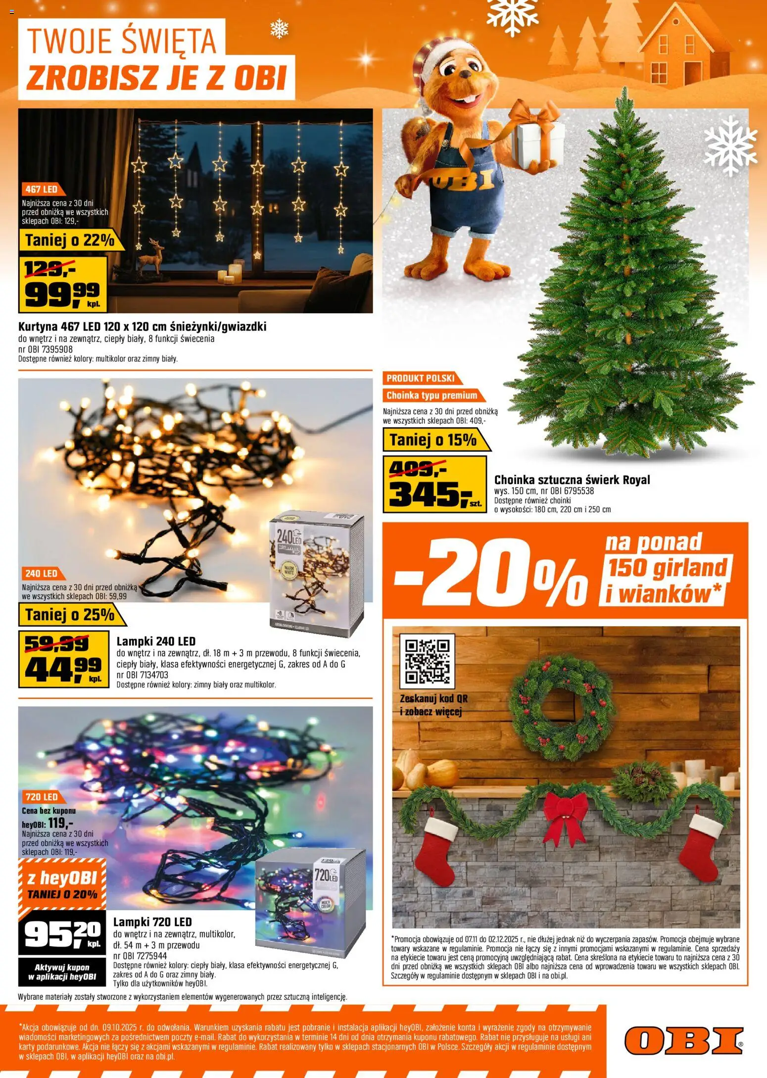OBI Gazetka od 07.11.2025 | Strona: 7 | Produkty: Choinka, Lampki