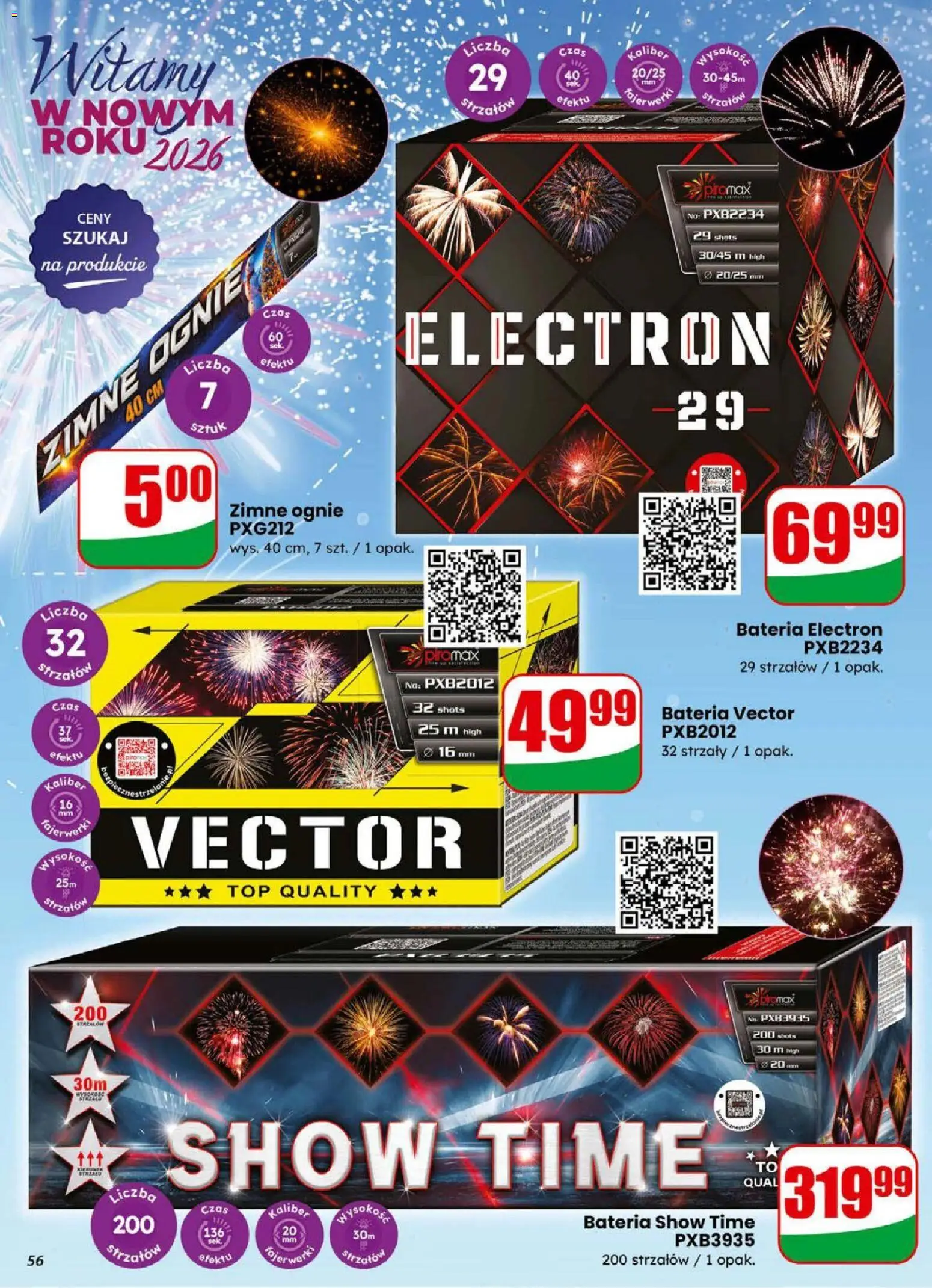 Dino Gazetka od 31.12.2025 | Strona: 56 | Produkty: Top, Bateria, Zimne ognie
