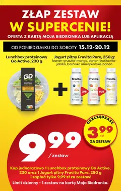 Pogląd oferty "Jogurt pitny Fruvita Pure, 250 g, Jogurt pitny: banan-gruszka-mango, banan-truskawka-jabłko, borówka amerykańska-banan" - ważna od 15.12.2025 | Strona: 86 | Produkty: Karta, Jogurt pitny, Kukurydza, Owoce