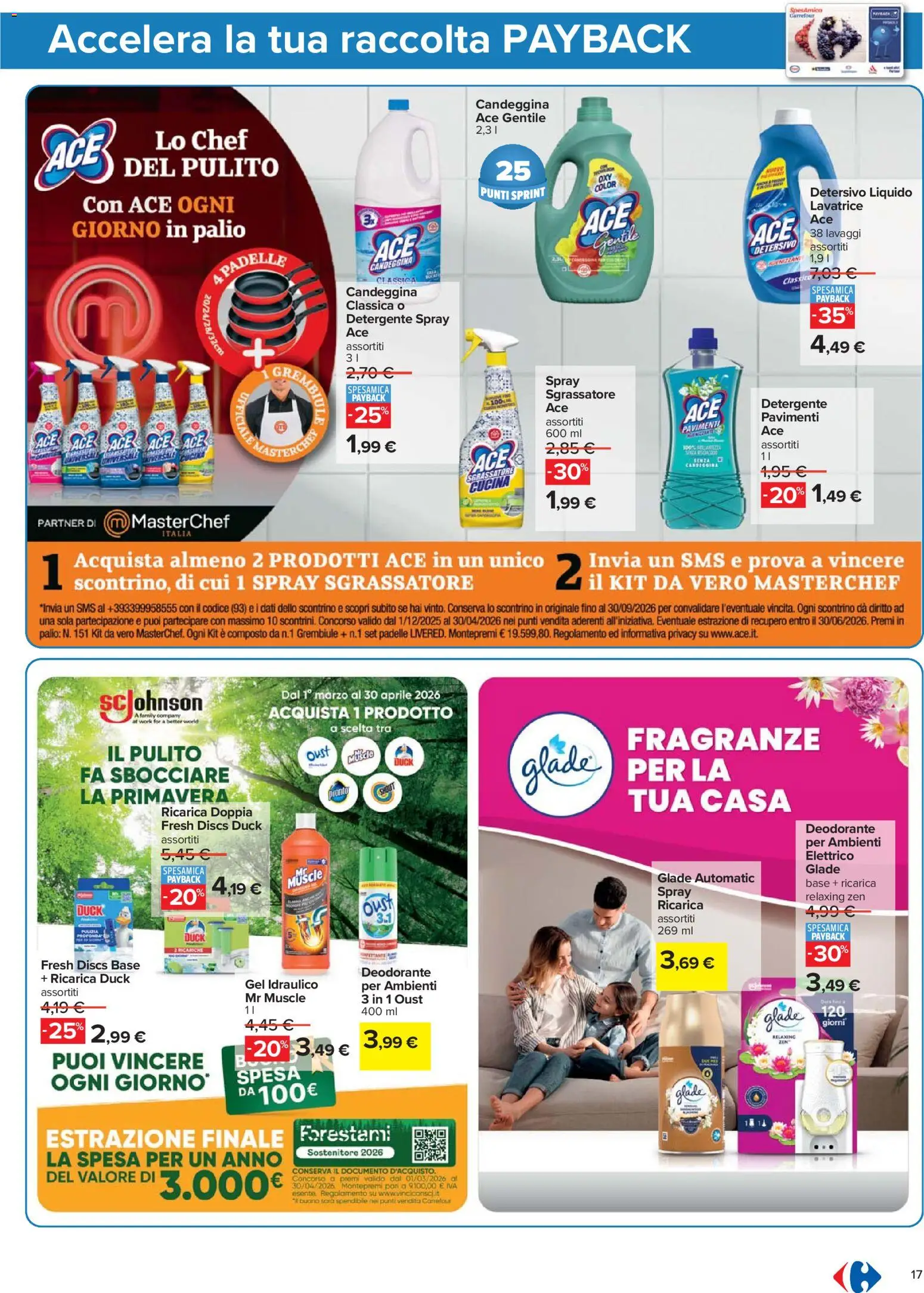 Volantino Carrefour del 07.04.2026 | Pagina: 17 | Prodotti: Detergente, Candeggina, Sgrassatore, Lavatrice
