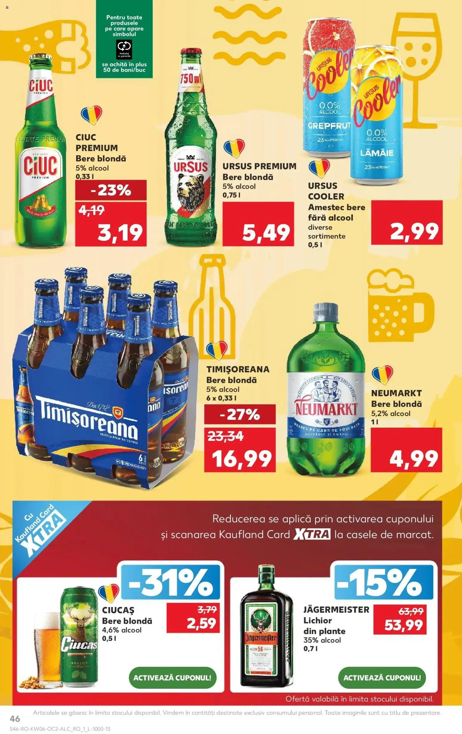 Noul catalog Kaufland – valabil de la 04.02.2026 | Pagină: 46 | Produse: Lichior, Bere, Grepfrut, Lămâie
