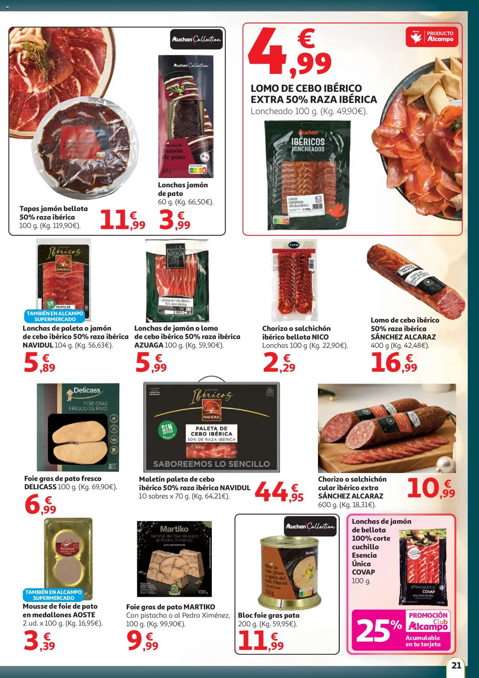 Alcampo - Hg Madrid │ válido desde el 11.12.2025 | Página: 21 | Productos: Medallones, Mousse, Jamón, Loncheado
