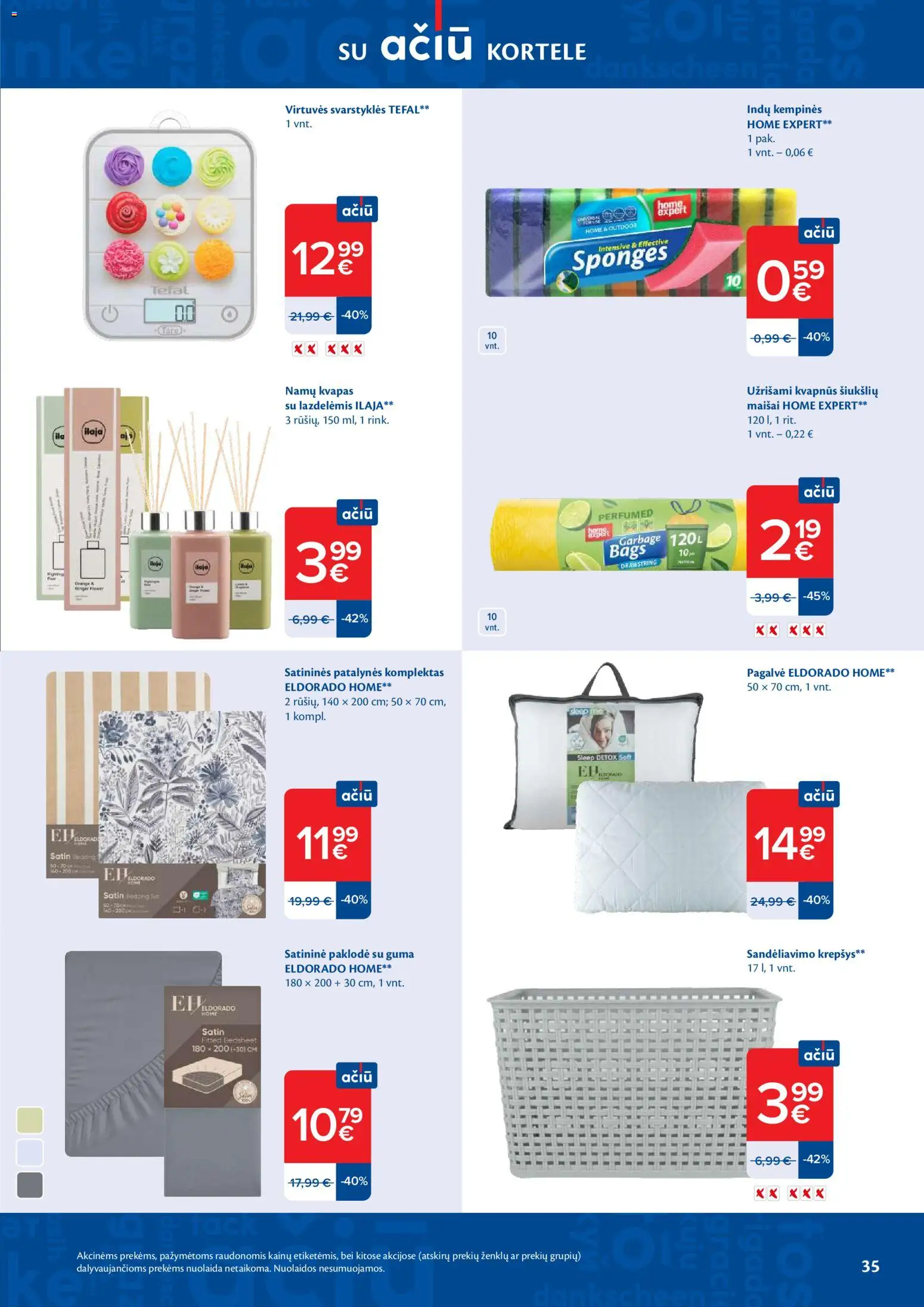 MAXIMA akcijos nuo 24.03.2026 | Puslapis: 35 | Prekių: Kvapas, Pagalvė, Krepšys, Patalynės komplektas